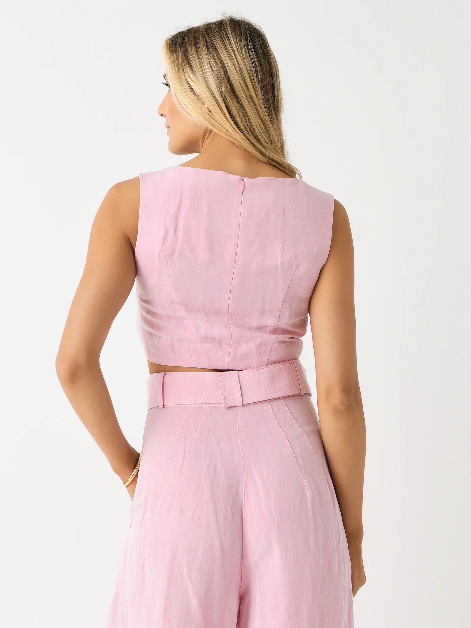 Matthew Bruch Women's Boat Neck Sleeveless Wrap Top - Image 5