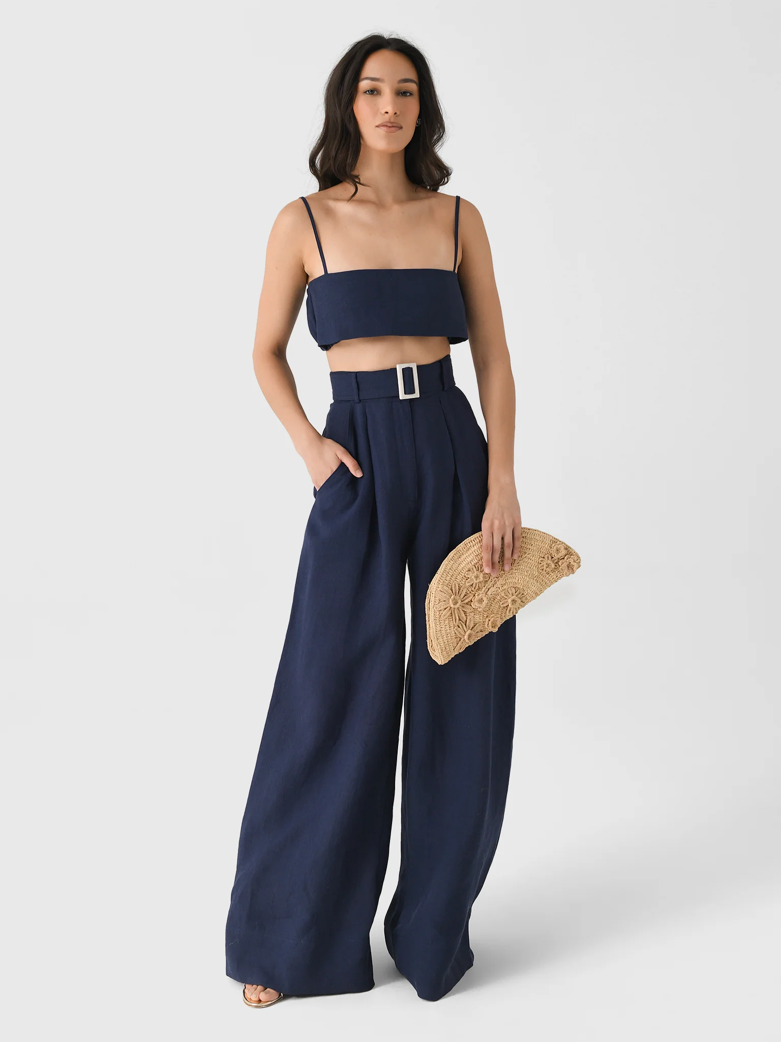 Matthew Bruch Women's Wide Leg Pleated Pant - Image 2