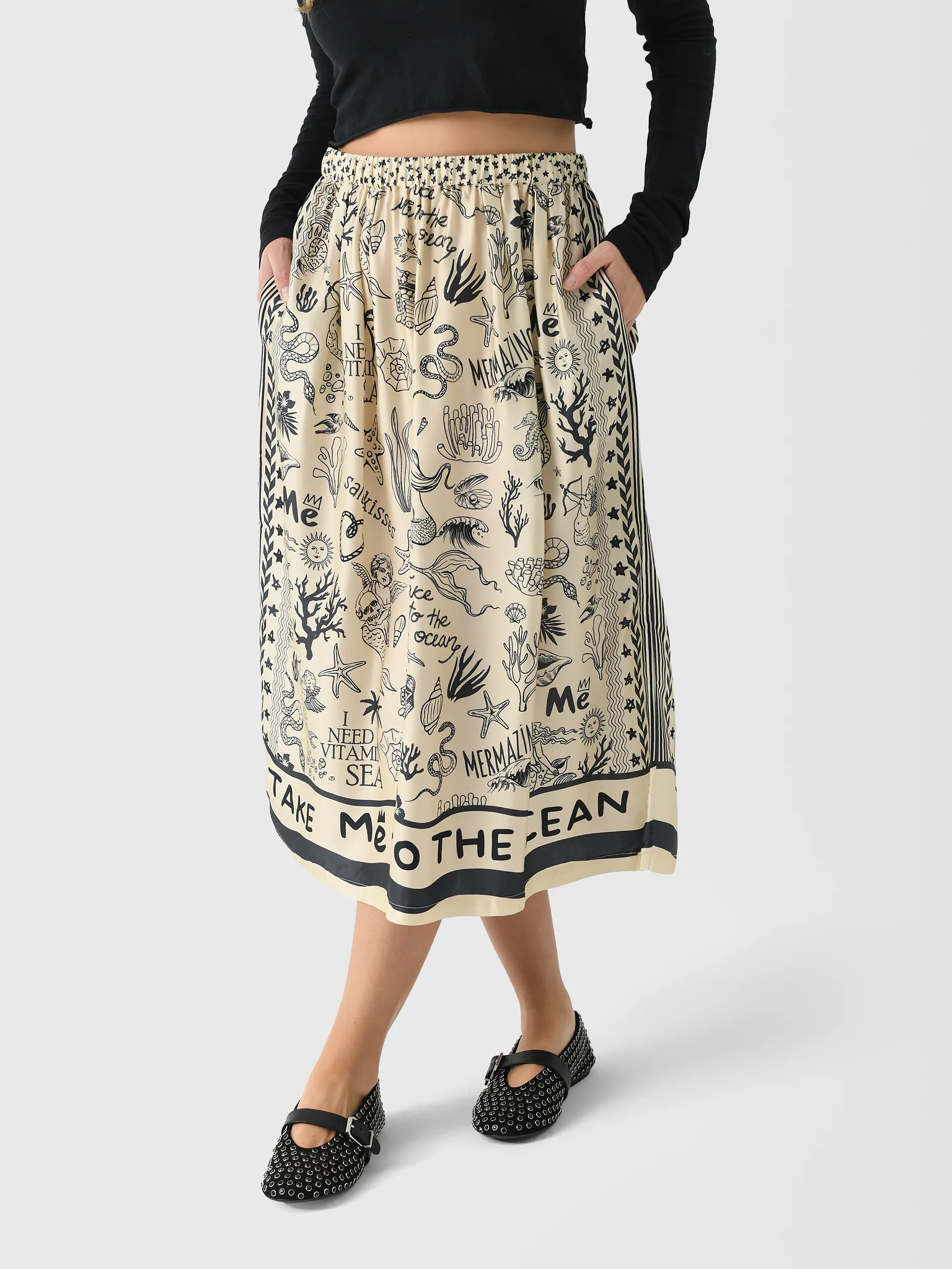 Me369 Women's Elizabeth Printed Midi Skirt