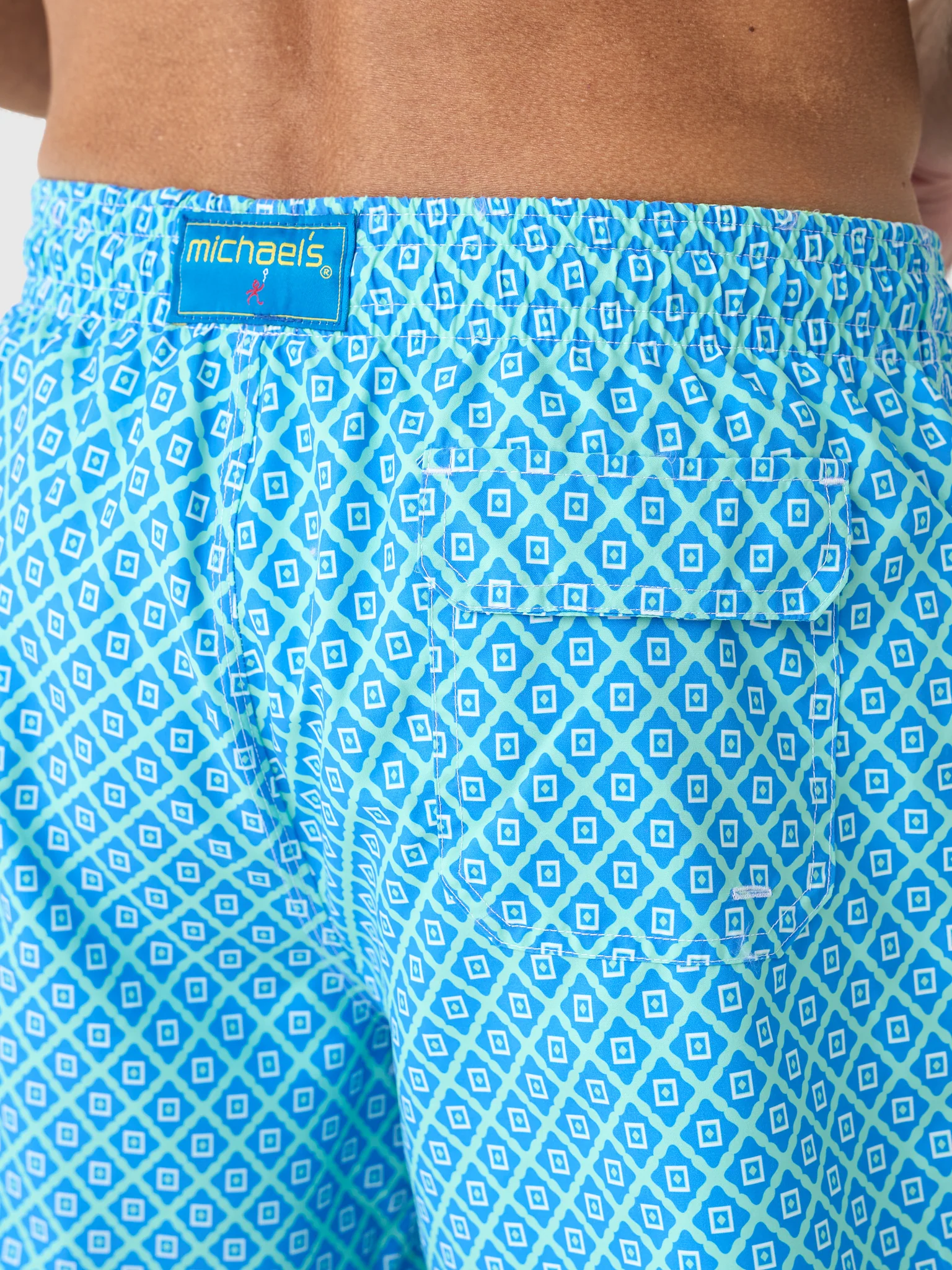 Michaels Swimwear Men's Diamond Pattern Swim Trunk - Image 11