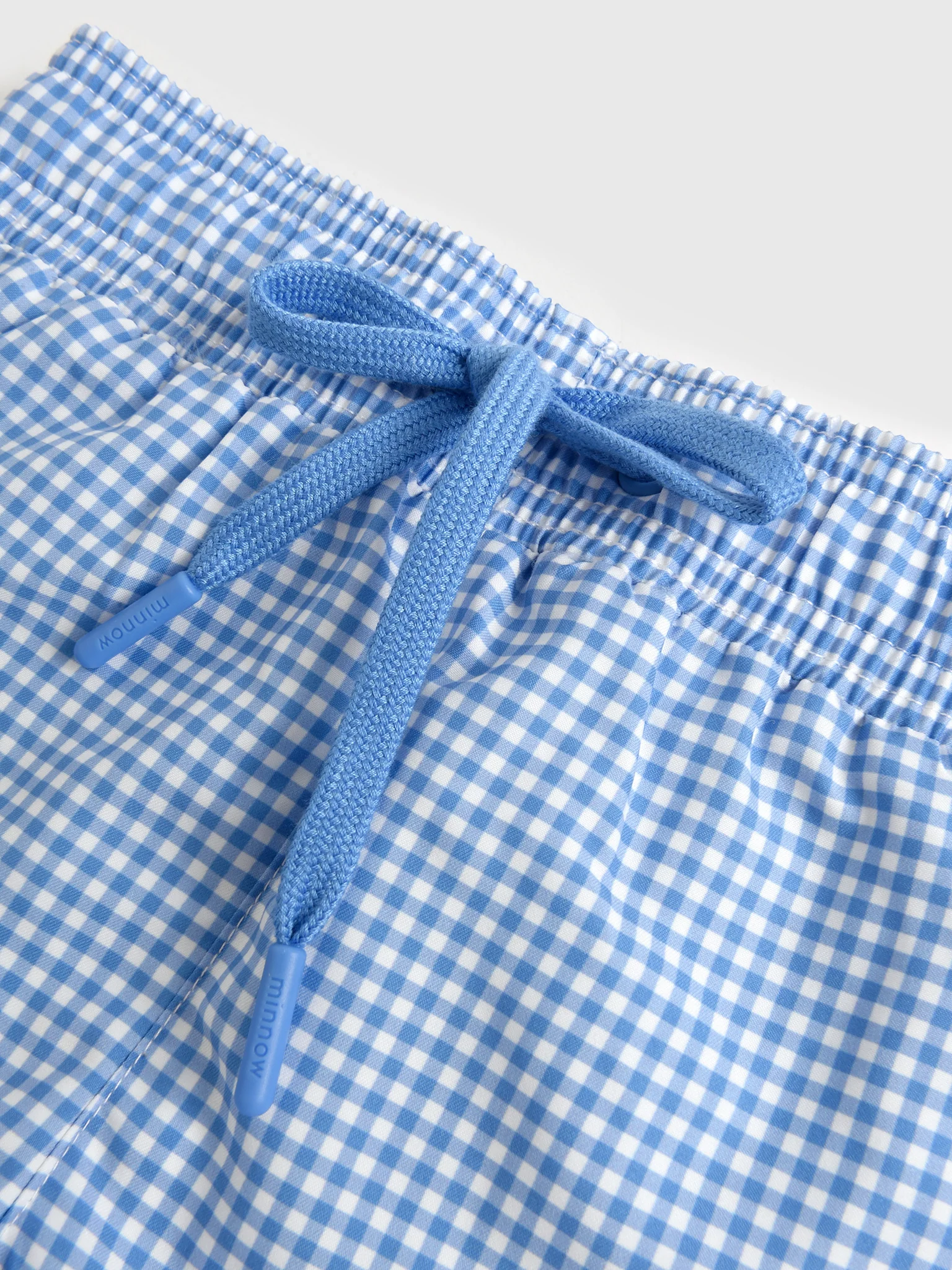 Minnow Boys' Sky Blue Gingham Boardie Short - Image 2