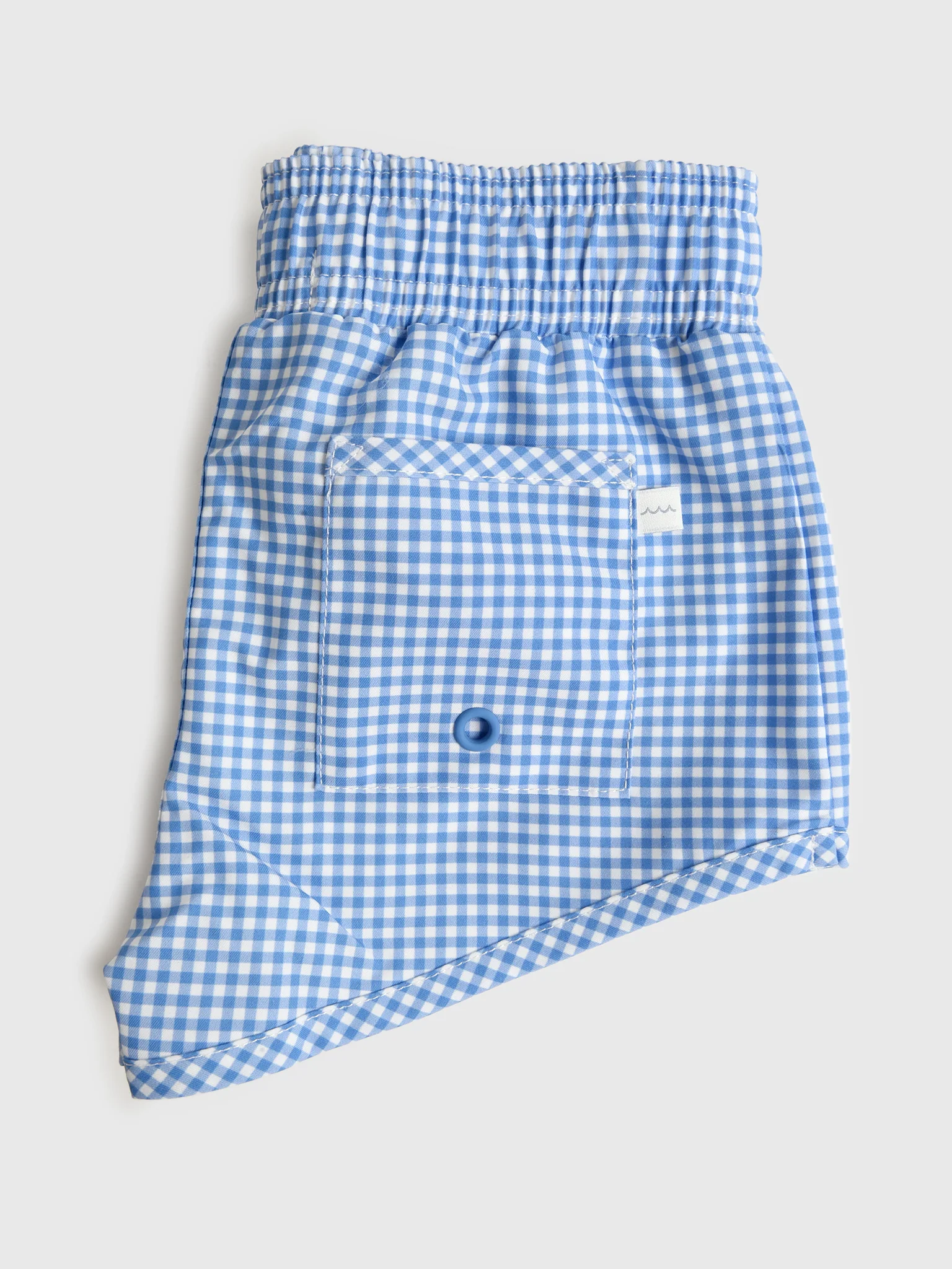 Minnow Boys' Sky Blue Gingham Boardie Short - Image 3