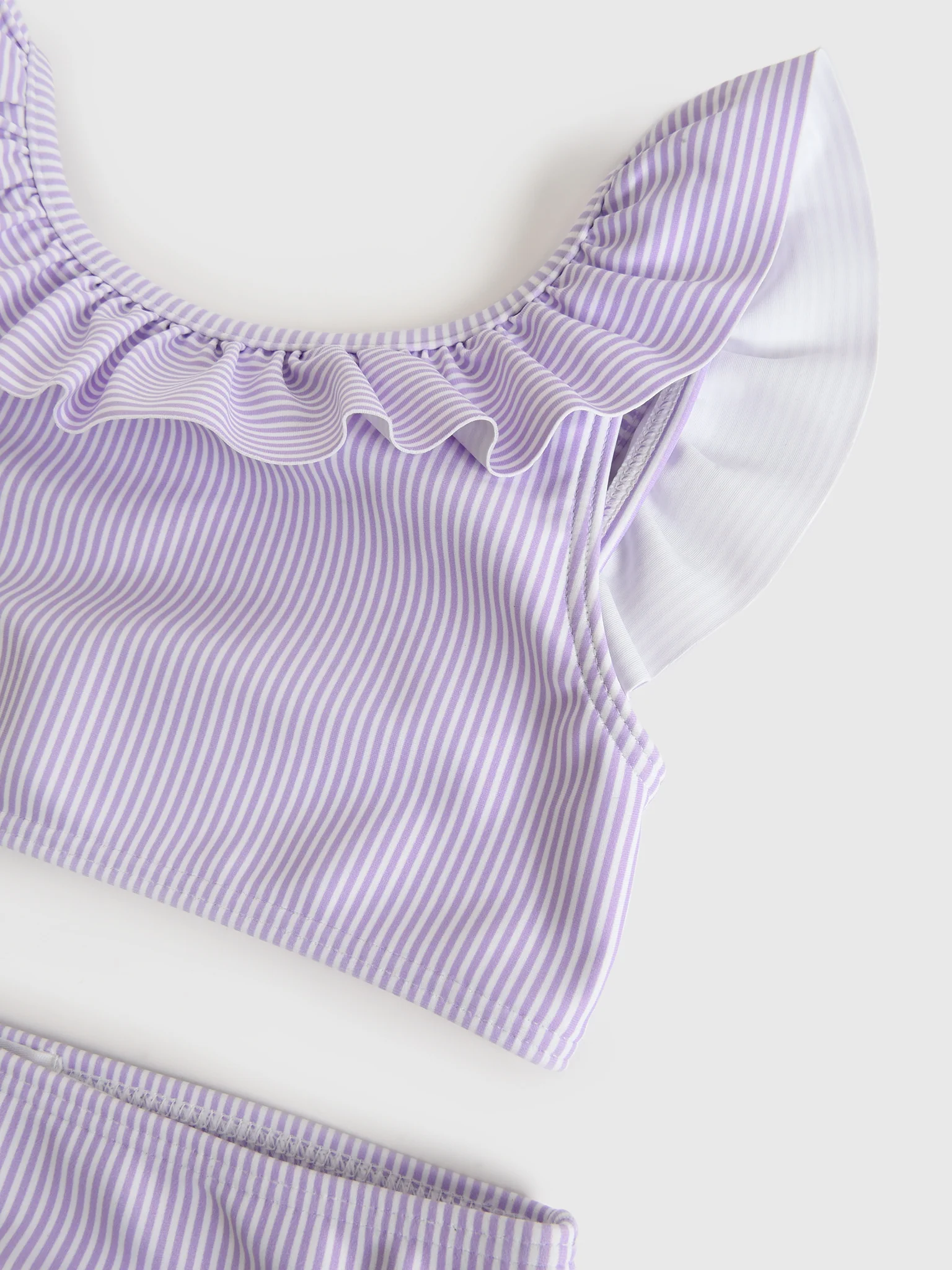 Minnow Girls' Stripe Ruffle Neck Bikini Set - Image 3