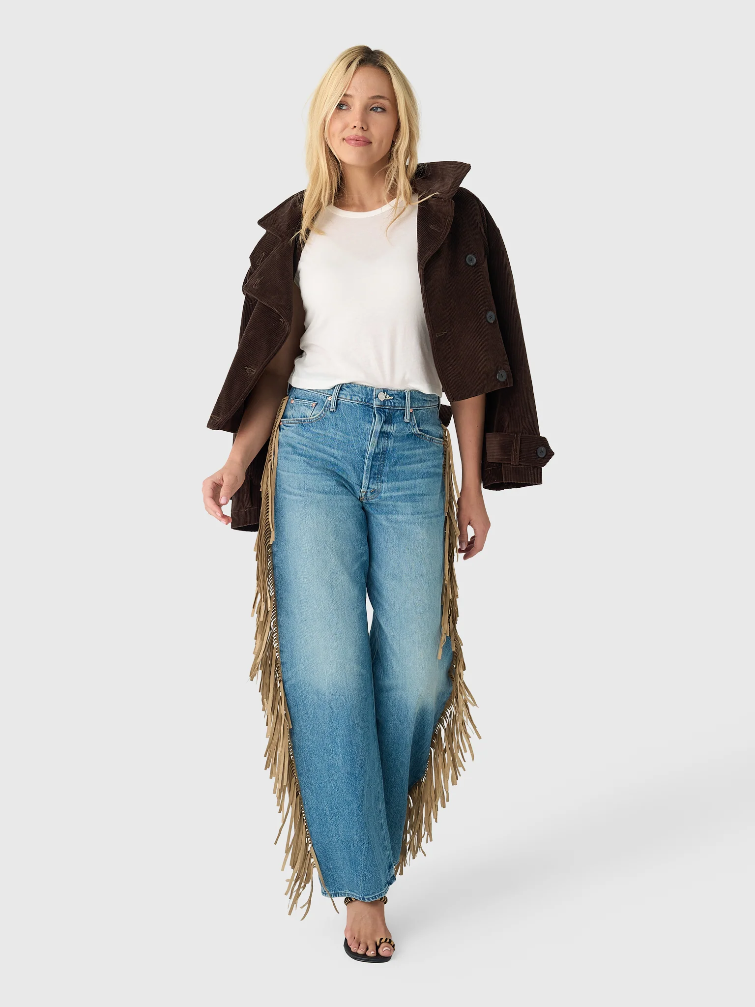 Mother Women's The Fringe Half-Pipe Button Sneak Jean - Image 2