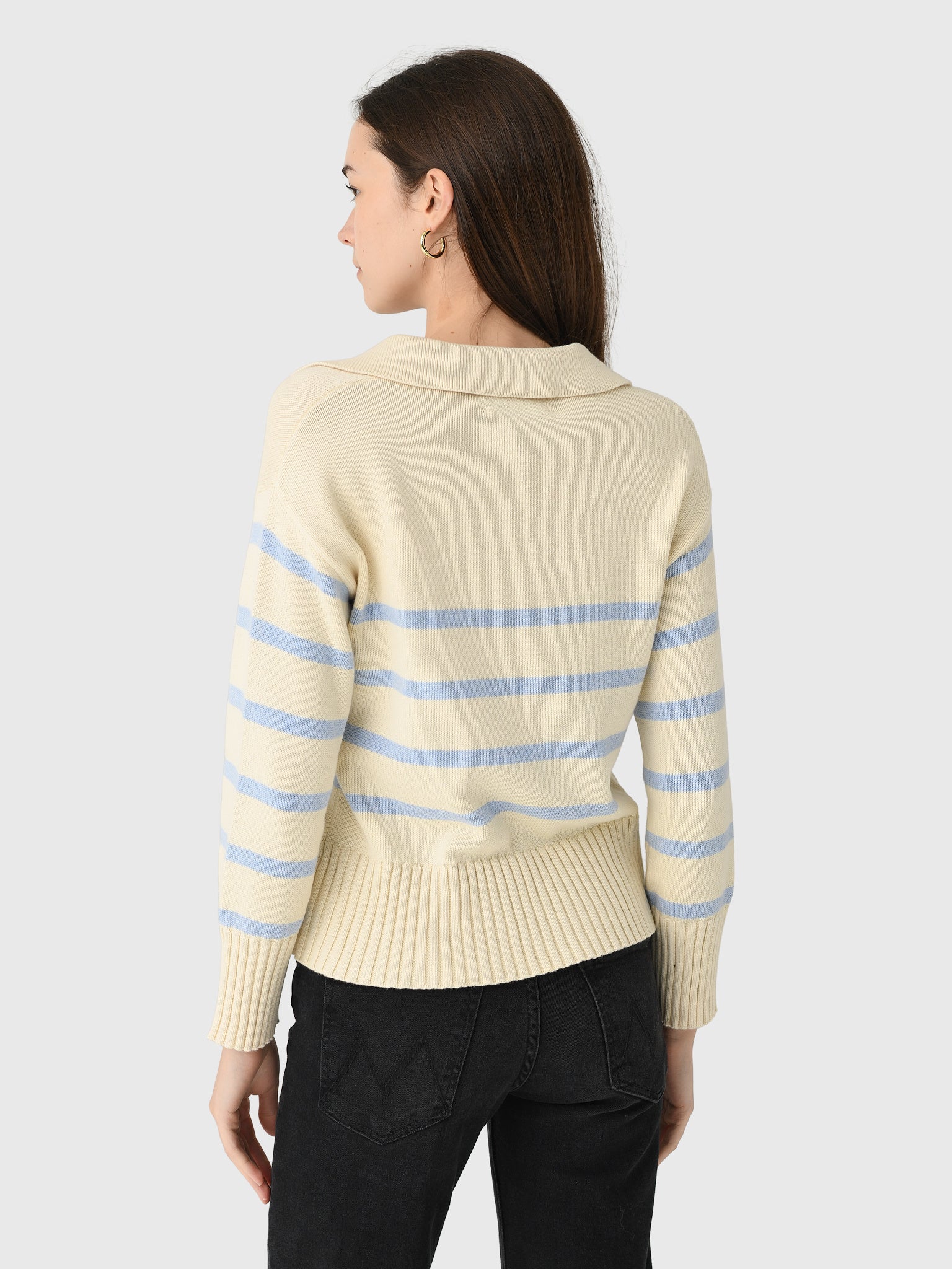 MVG Women's Cotton Cashmere V-Neck Polo Sweater - Image 11