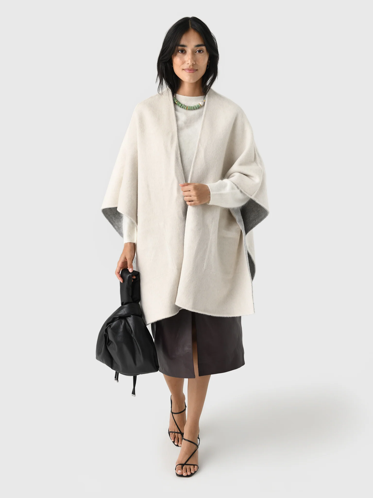 MVG Women's Reversible Cashmere Silk Cape - Image 4