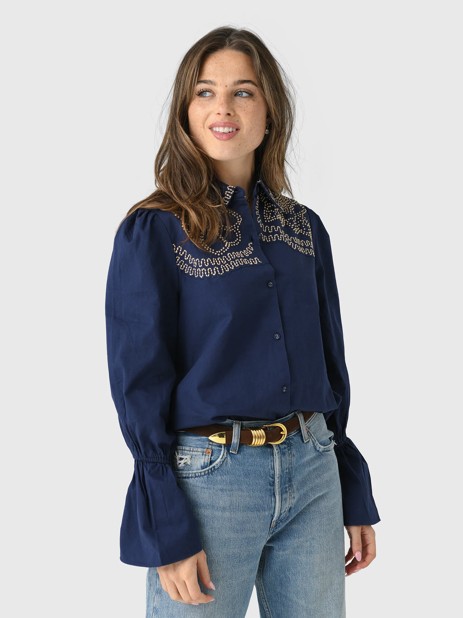 Never A Wallflower Women's French Knot Button Down - Image 5