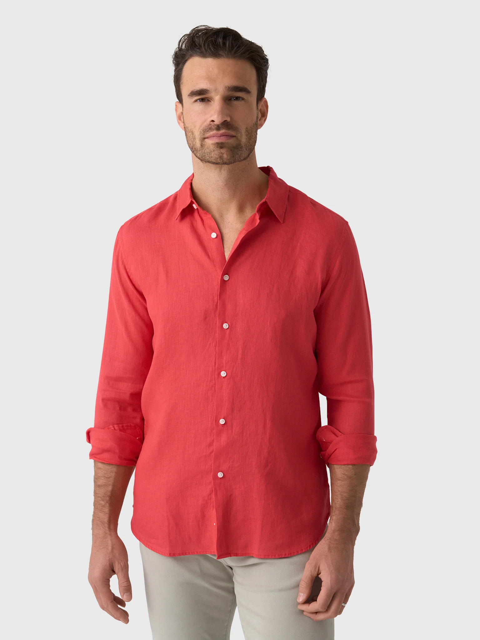 Nicoló Men's Long Sleeve Linen Shirt - Image 14