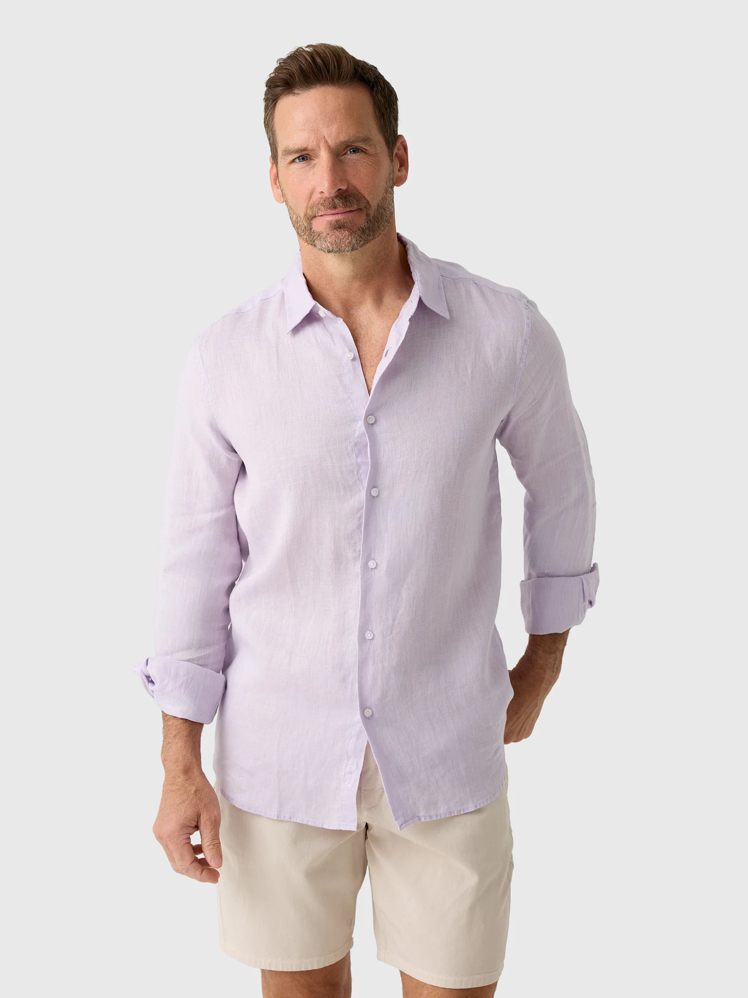 Nicoló Men's Long Sleeve Linen Shirt - Image 19