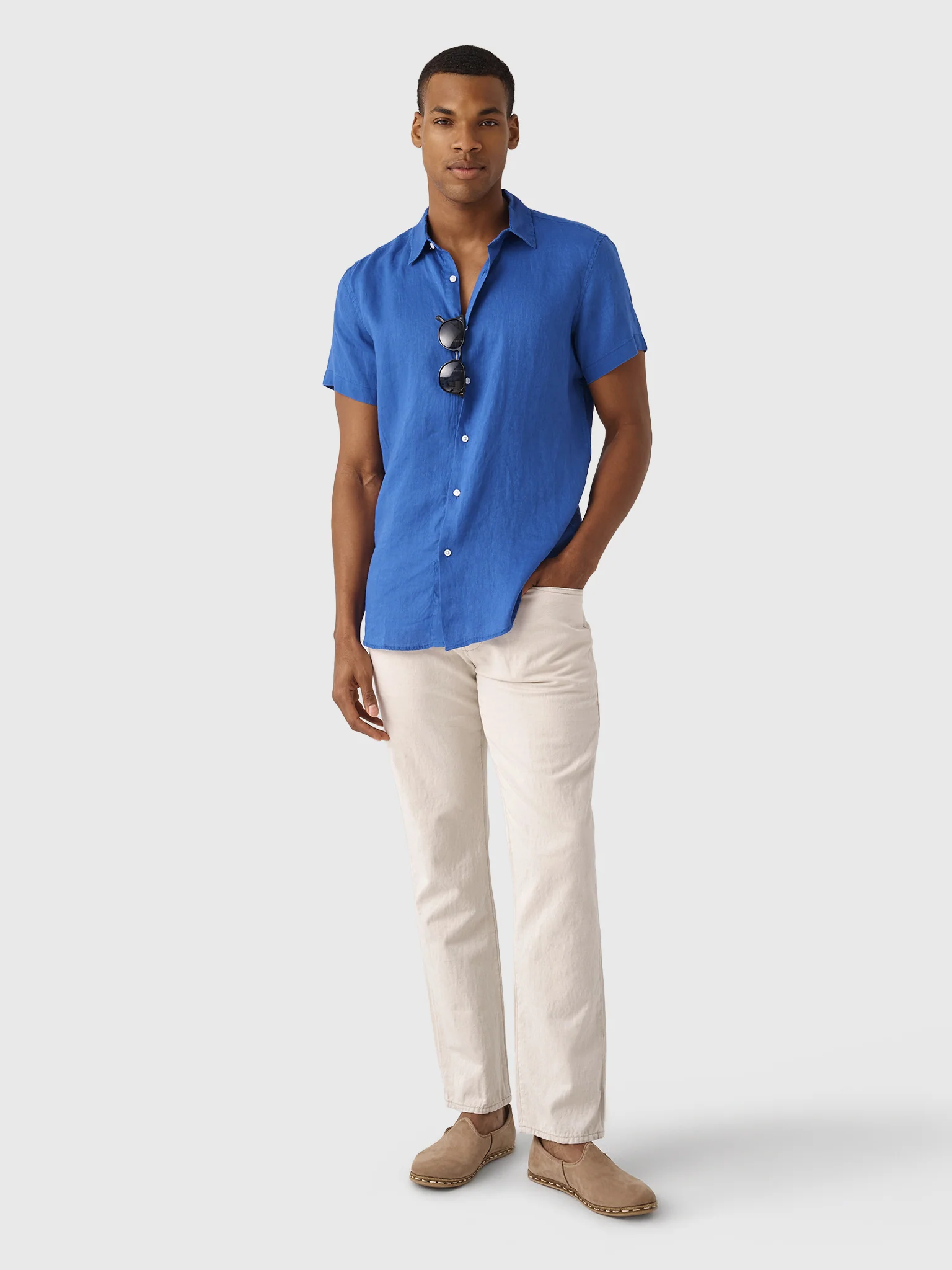 Nicoló Men's Short Sleeve Linen Shirt - Image 12