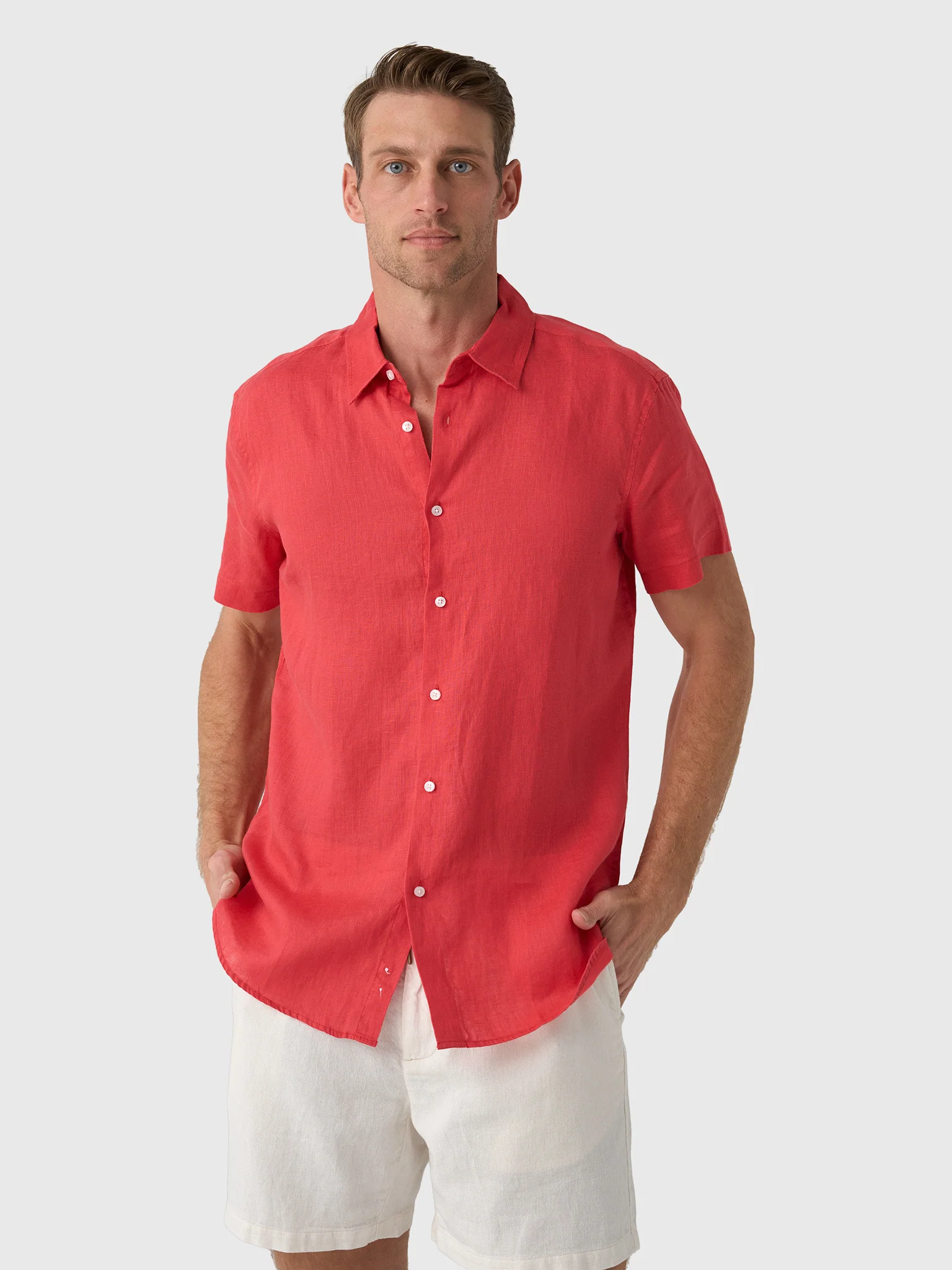 Nicoló Men's Short Sleeve Linen Shirt - Image 16