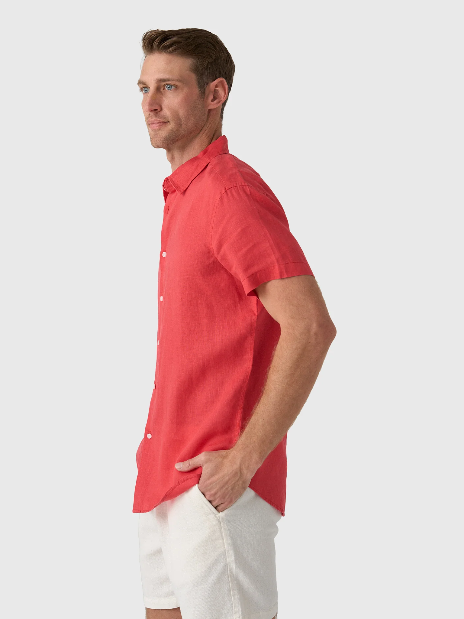 Nicoló Men's Short Sleeve Linen Shirt - Image 18