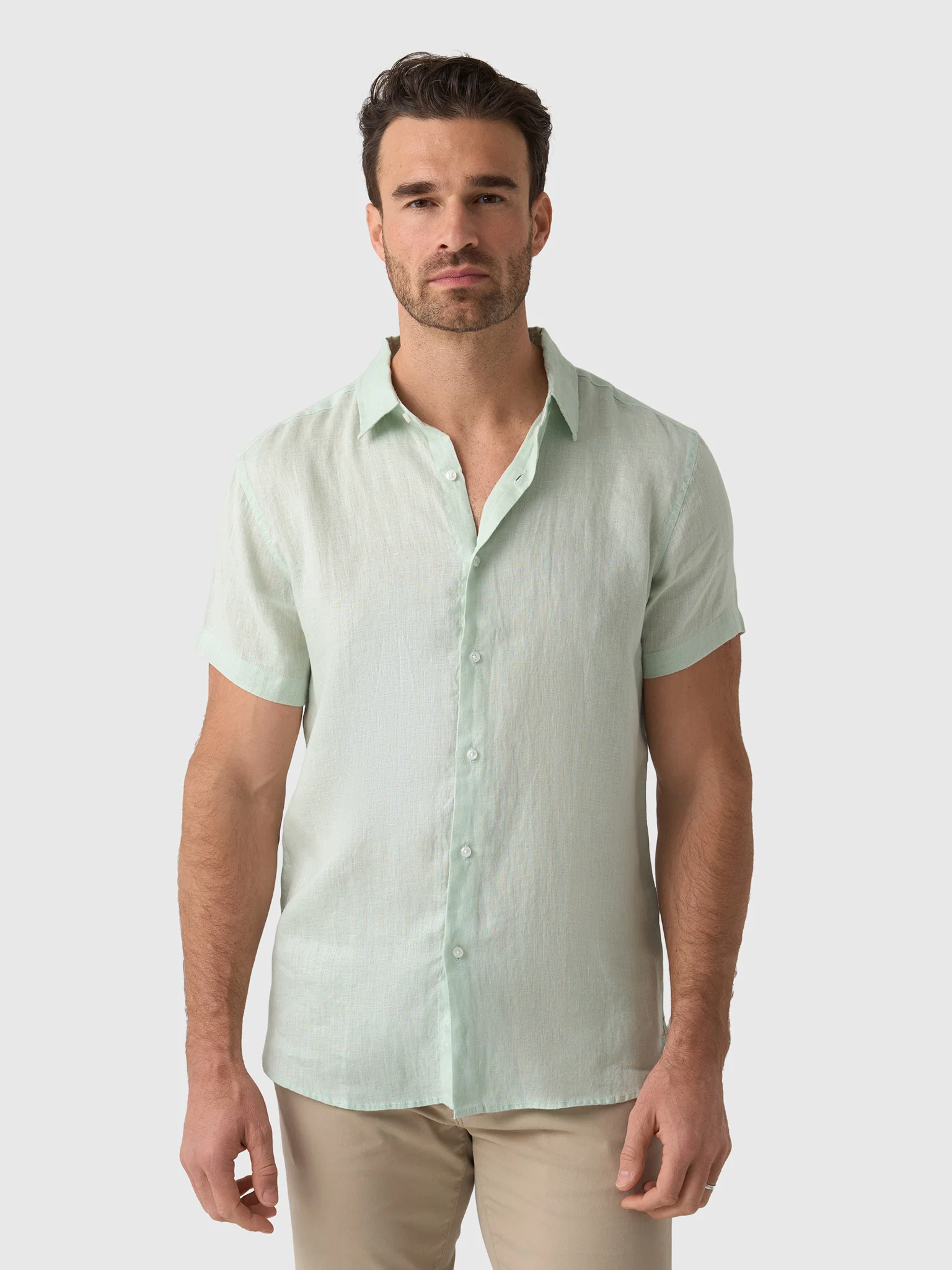 Nicoló Men's Short Sleeve Linen Shirt - Image 26
