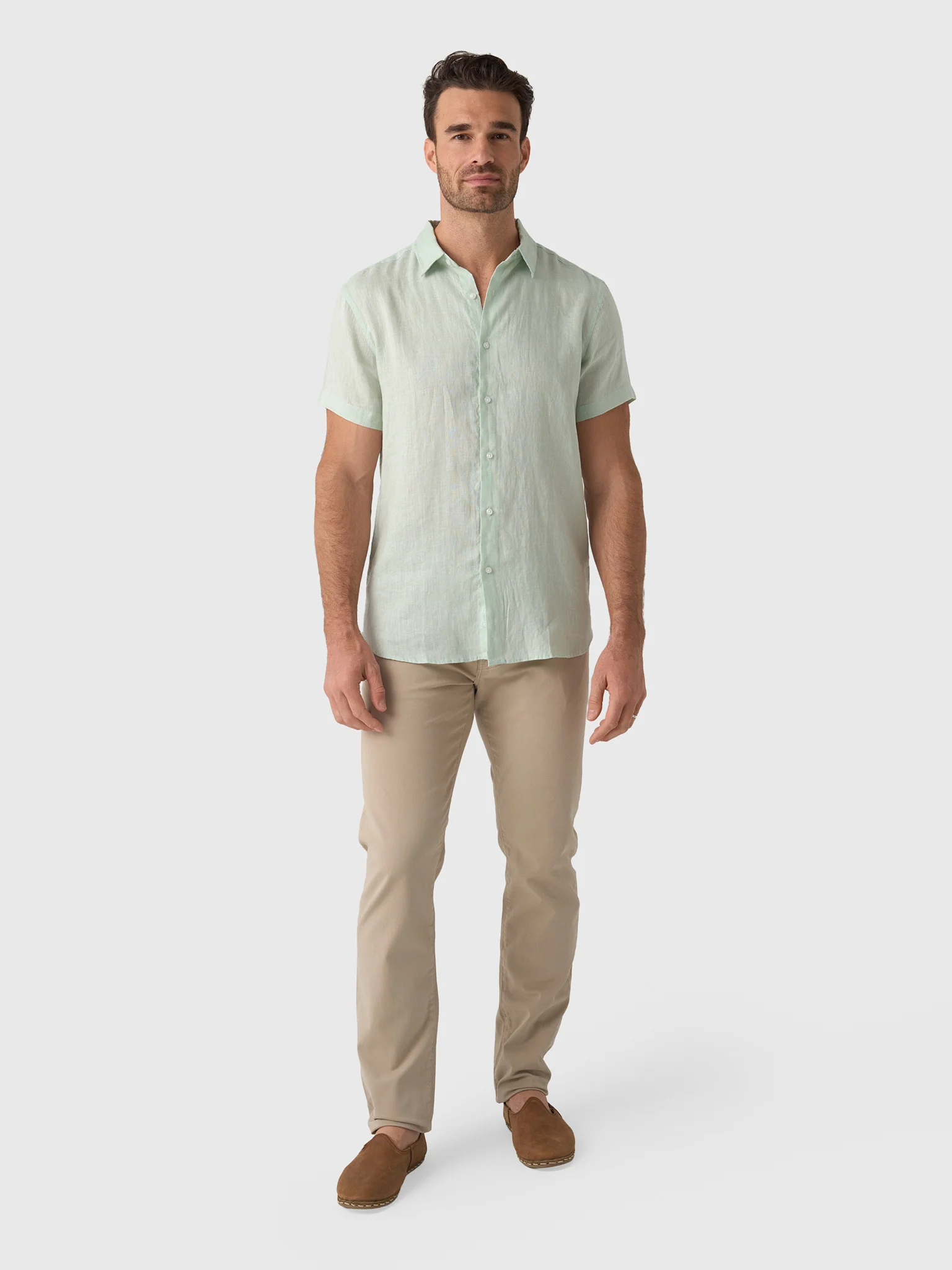Nicoló Men's Short Sleeve Linen Shirt - Image 27