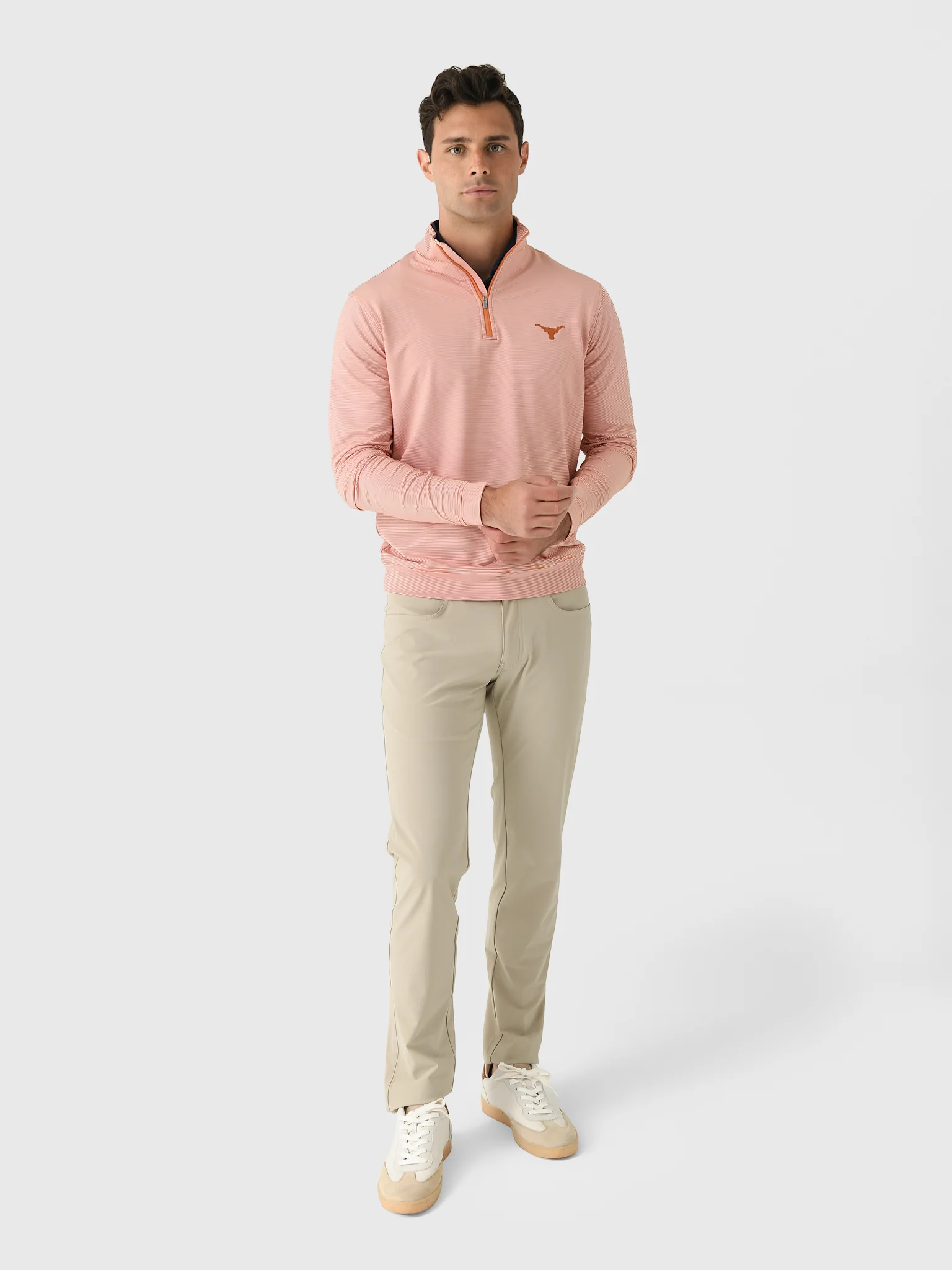 Peter Millar Collegiate Men's Perth Mini Stripe Performance Quarter-Zip - Image 2