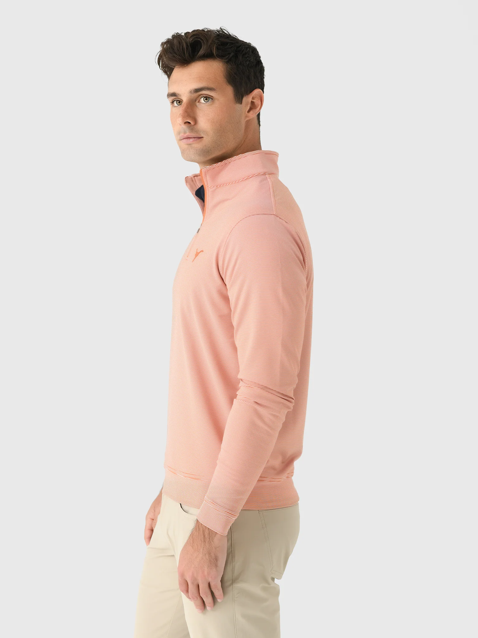 Peter Millar Collegiate Men's Perth Mini Stripe Performance Quarter-Zip - Image 3
