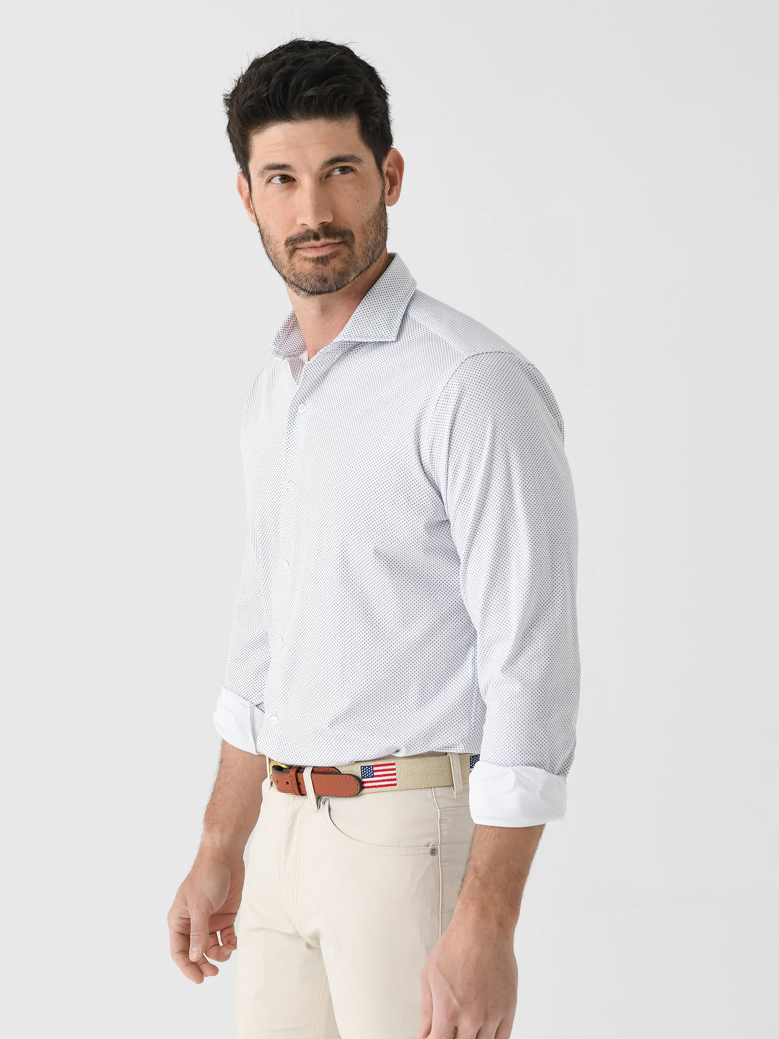 Peter Millar Crown Crafted Men's Excursionist Flex Print Sport Shirt - Image 3