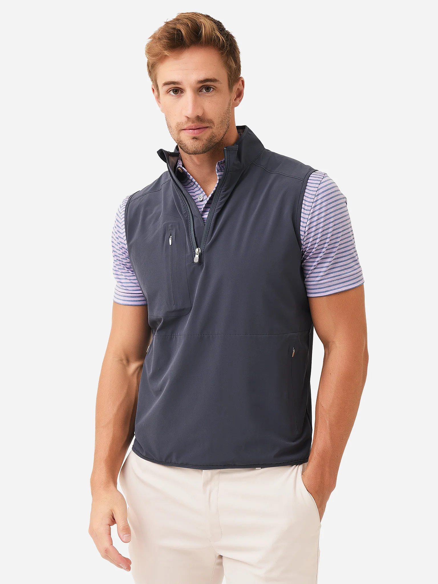 Peter Millar Crown Crafted Men's Flex Adapt Half-Zip Vest - Image 2