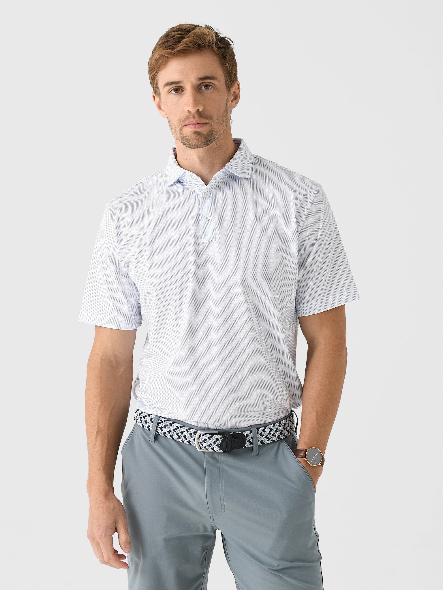 Peter Millar Crown Men's Polka Dot Crown Comfort Polo