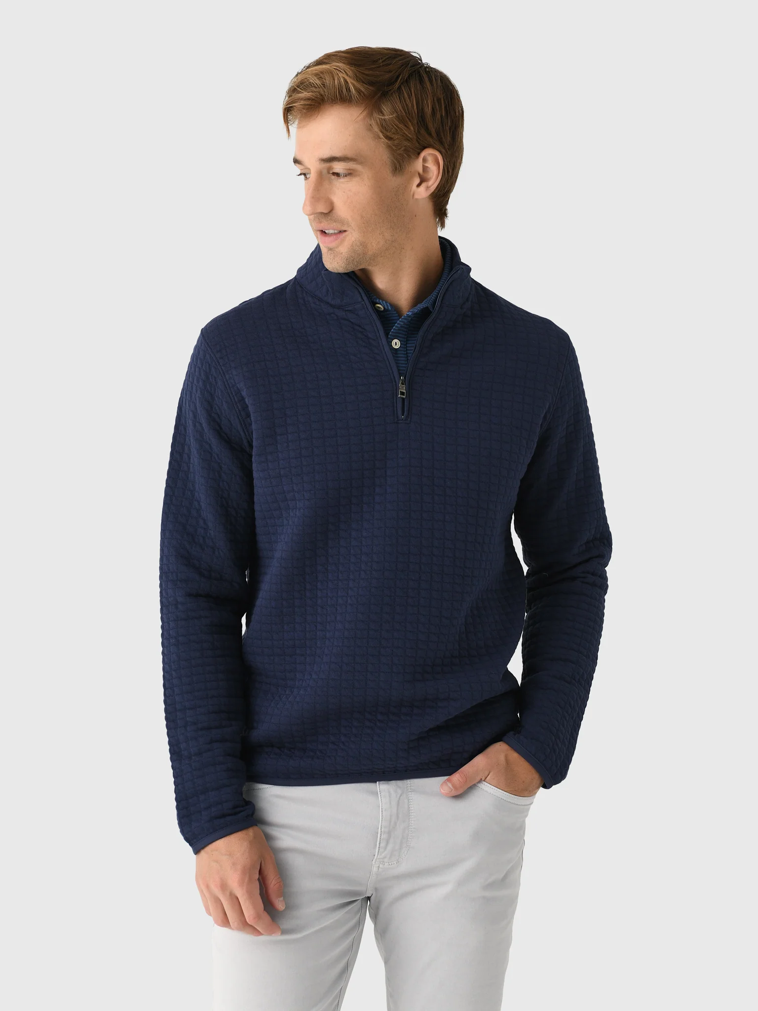 Peter Millar Crown Men's Quad Quilted Quarter-Zip