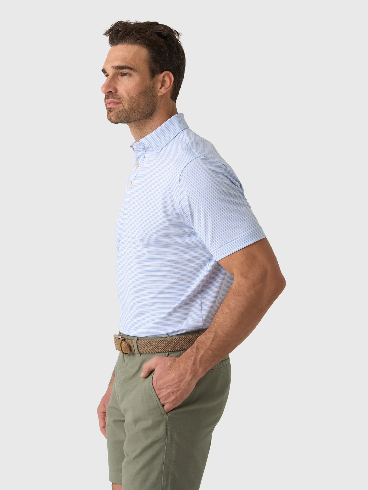 Peter Millar Crown Sport Men's Harrington Performance Jersey Polo - Image 3