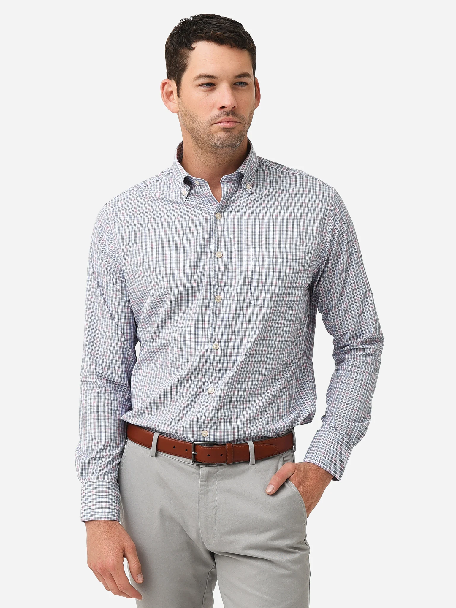 Peter Millar Crown Sport Men's Landover Performance Twill Sport Shirt