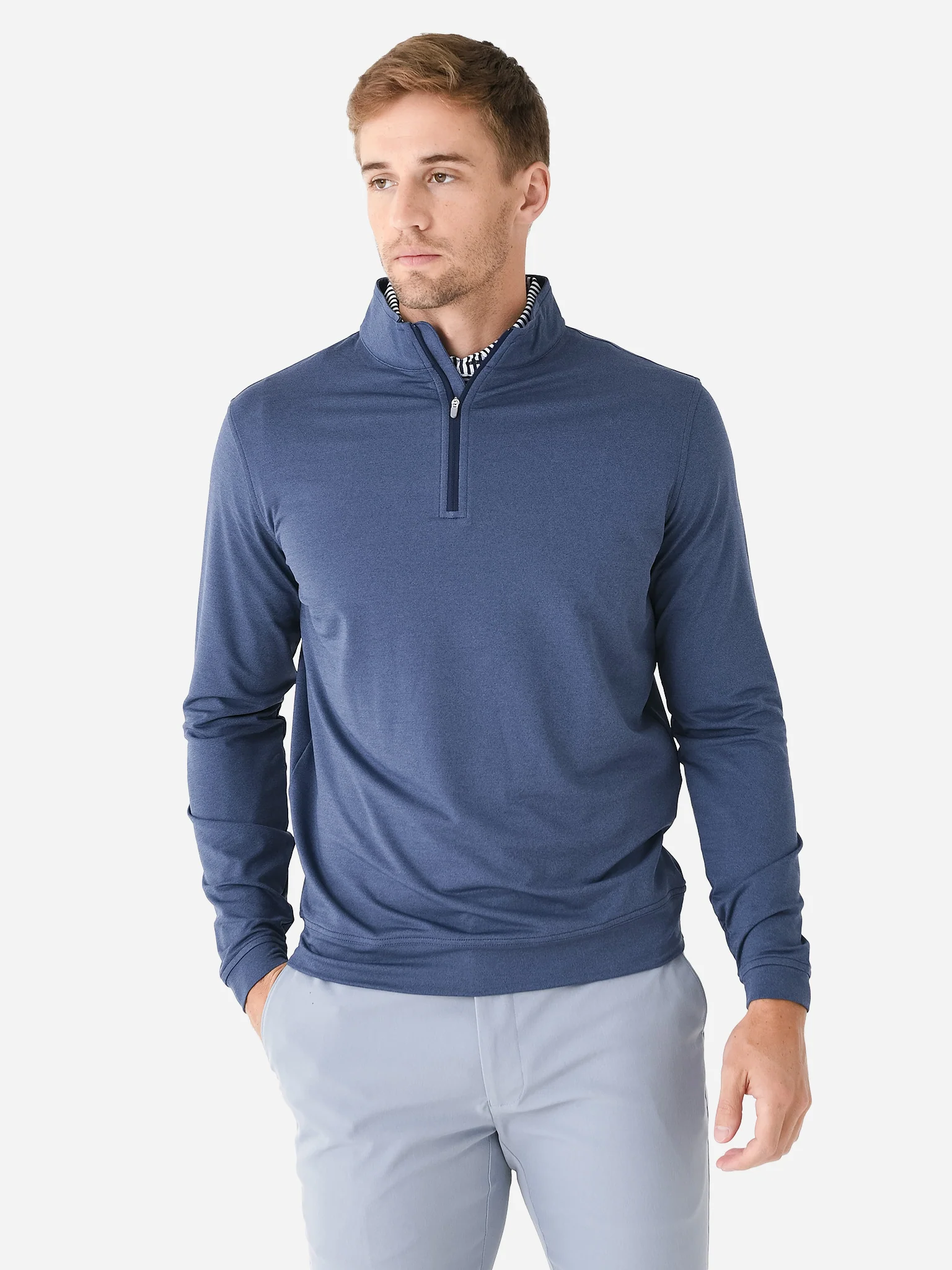 Peter Millar Crown Sport Men's Perth Performance Melange Quarter-Zip - Image 5