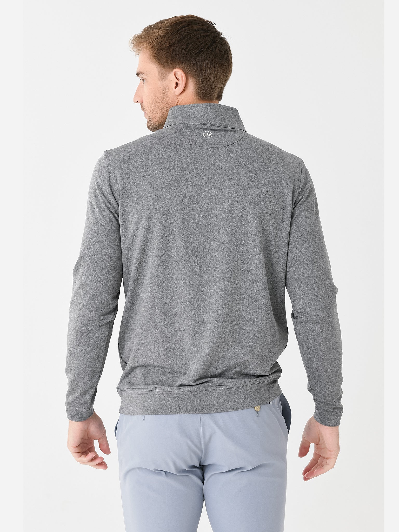 Peter Millar Crown Sport Men's Perth Performance Melange Quarter-Zip - Image 8