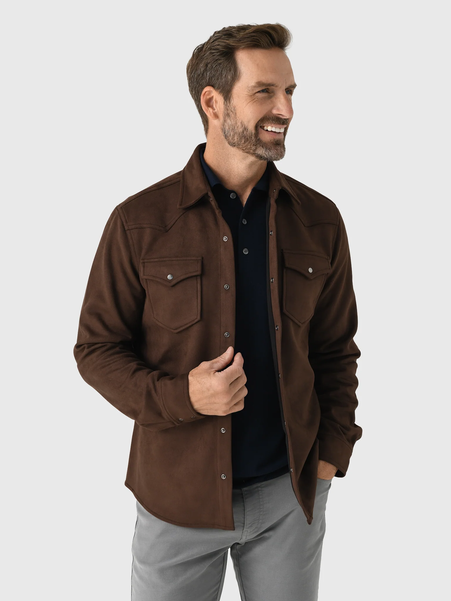 RYE51 Men's The Wyatt Microsuede Shirt Jacket