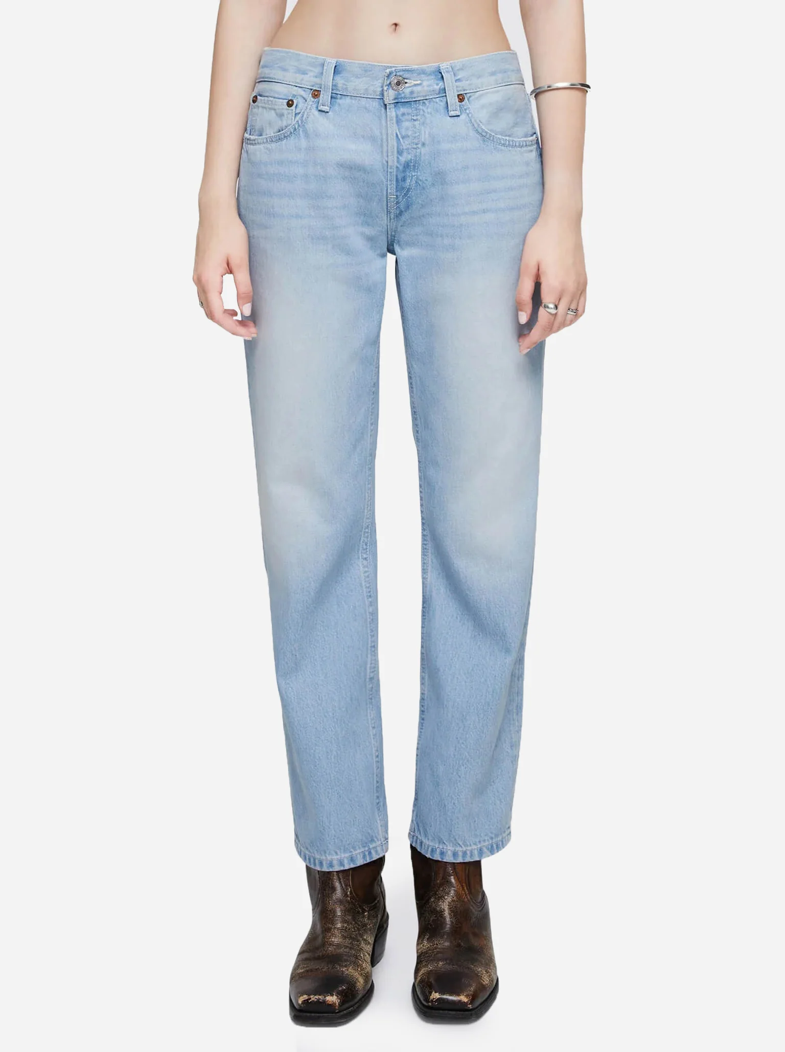 Re/Done Women's Easy Straight Crop Jean