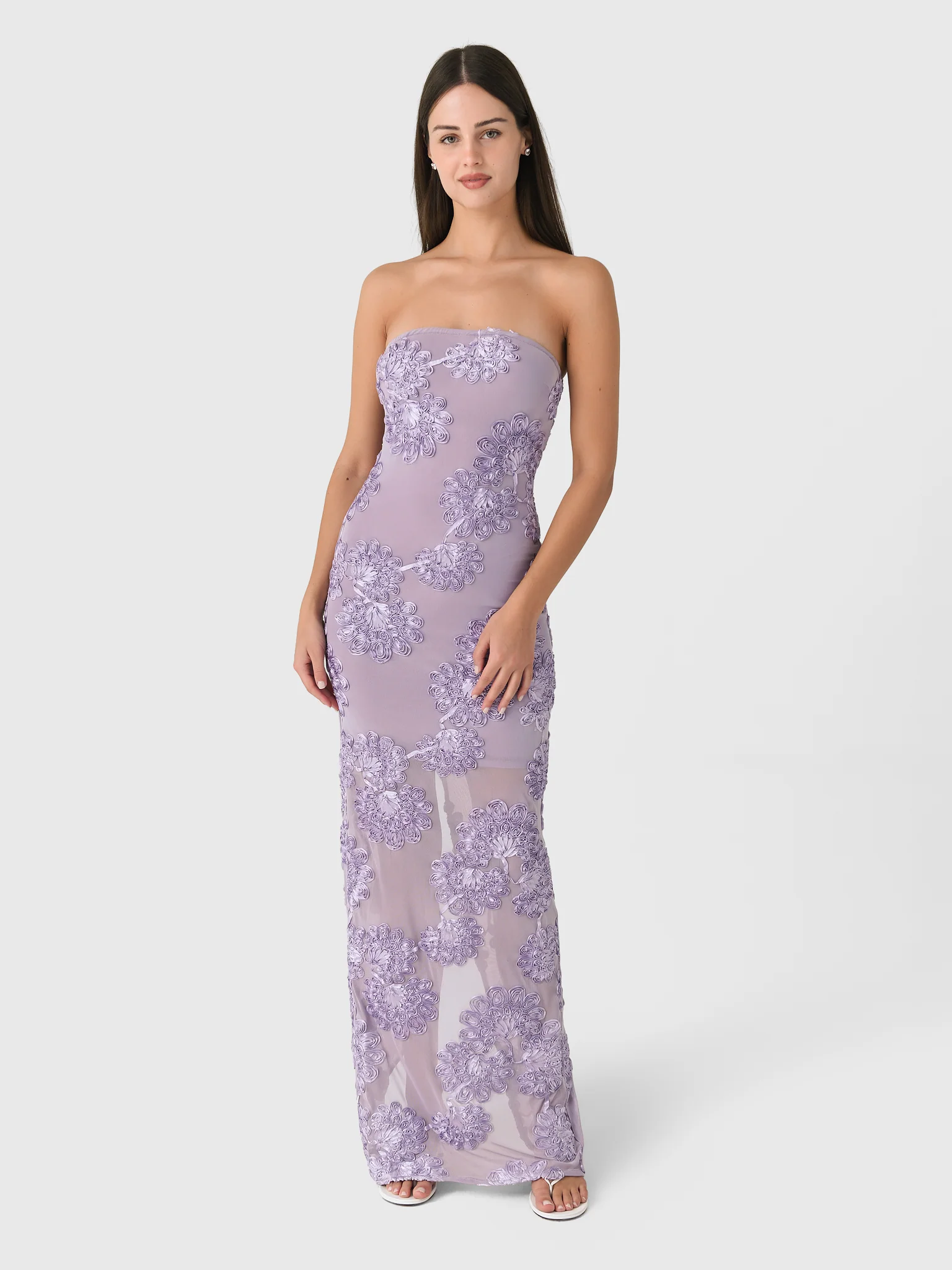Rotate Women's 3D Mesh Maxi Dress