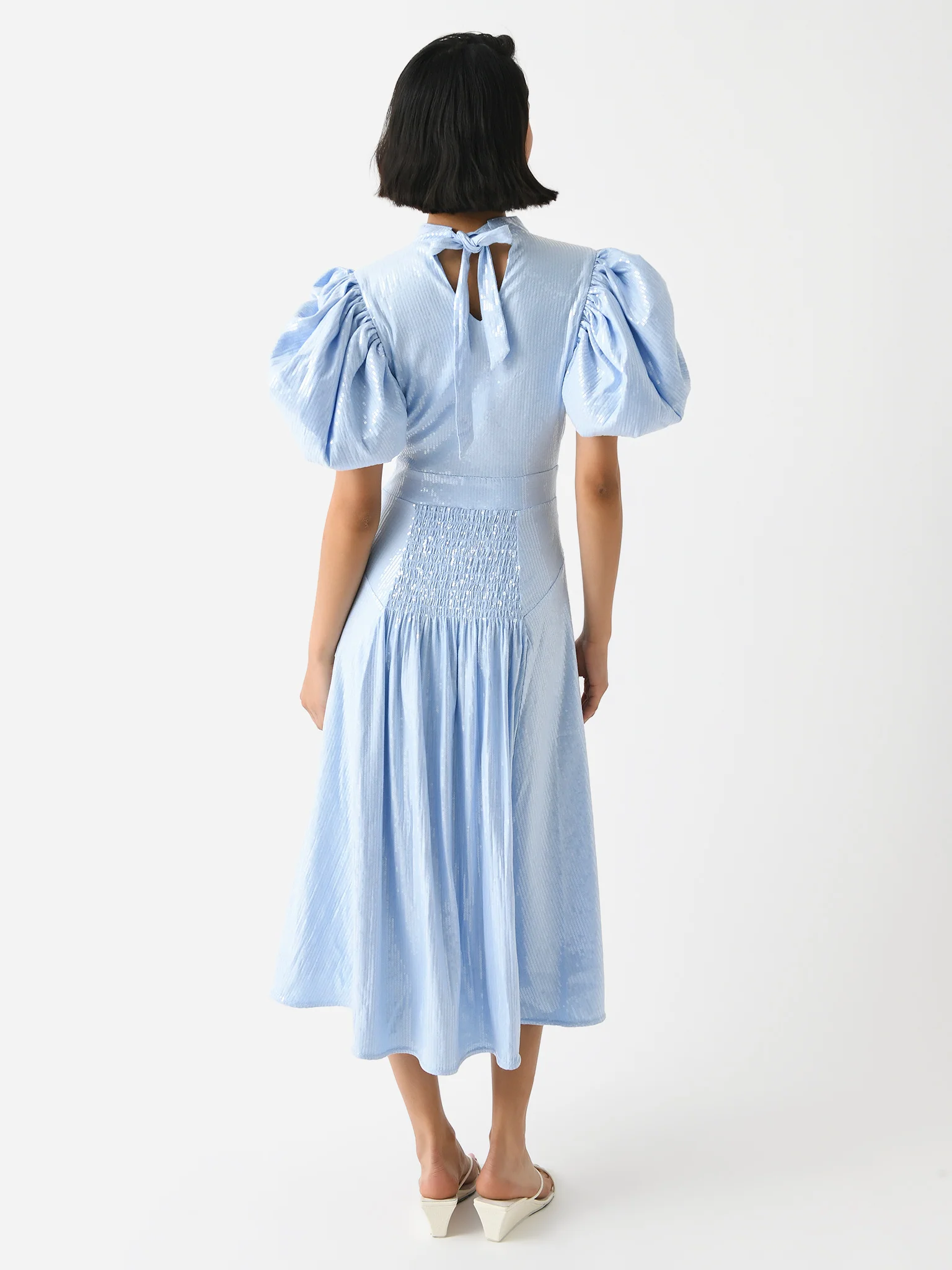 Rotate Women's Sequins Puff Sleeve Dress - Image 3