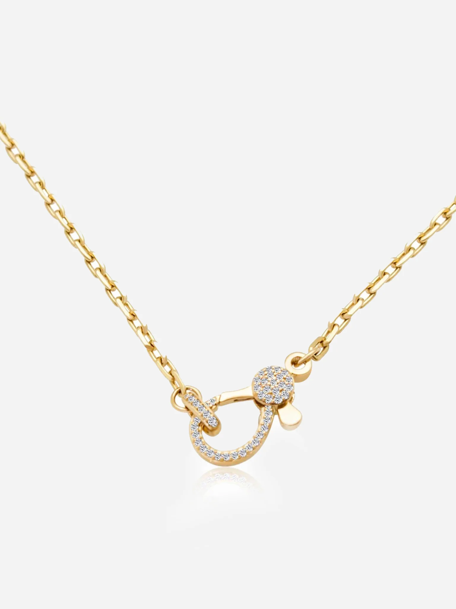 S. Bell Diamond Cut Cable Chain + Diamond Clasp Necklace
