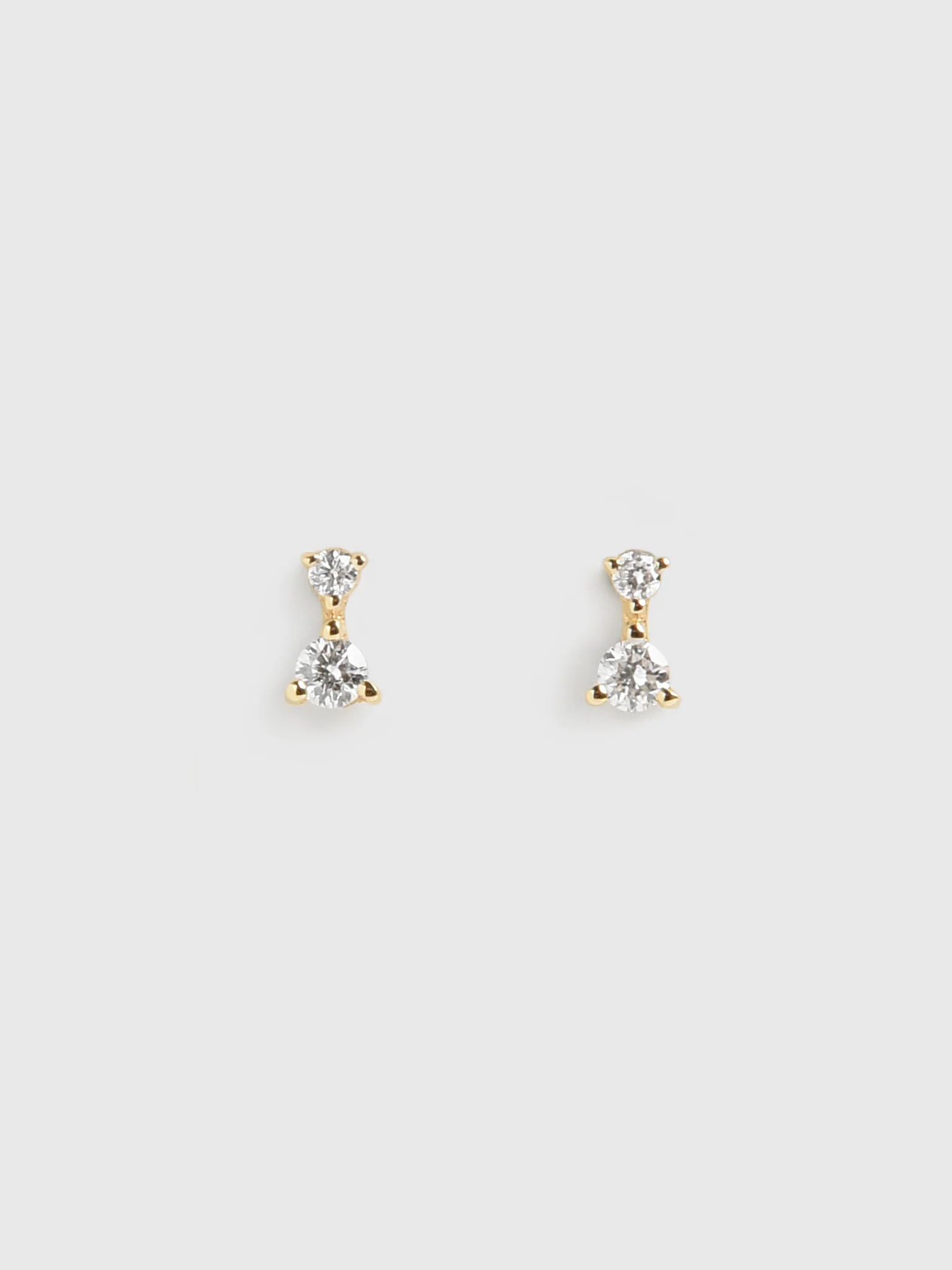 S. Bell Mini Double Diamond Solitaire Stud Earrings