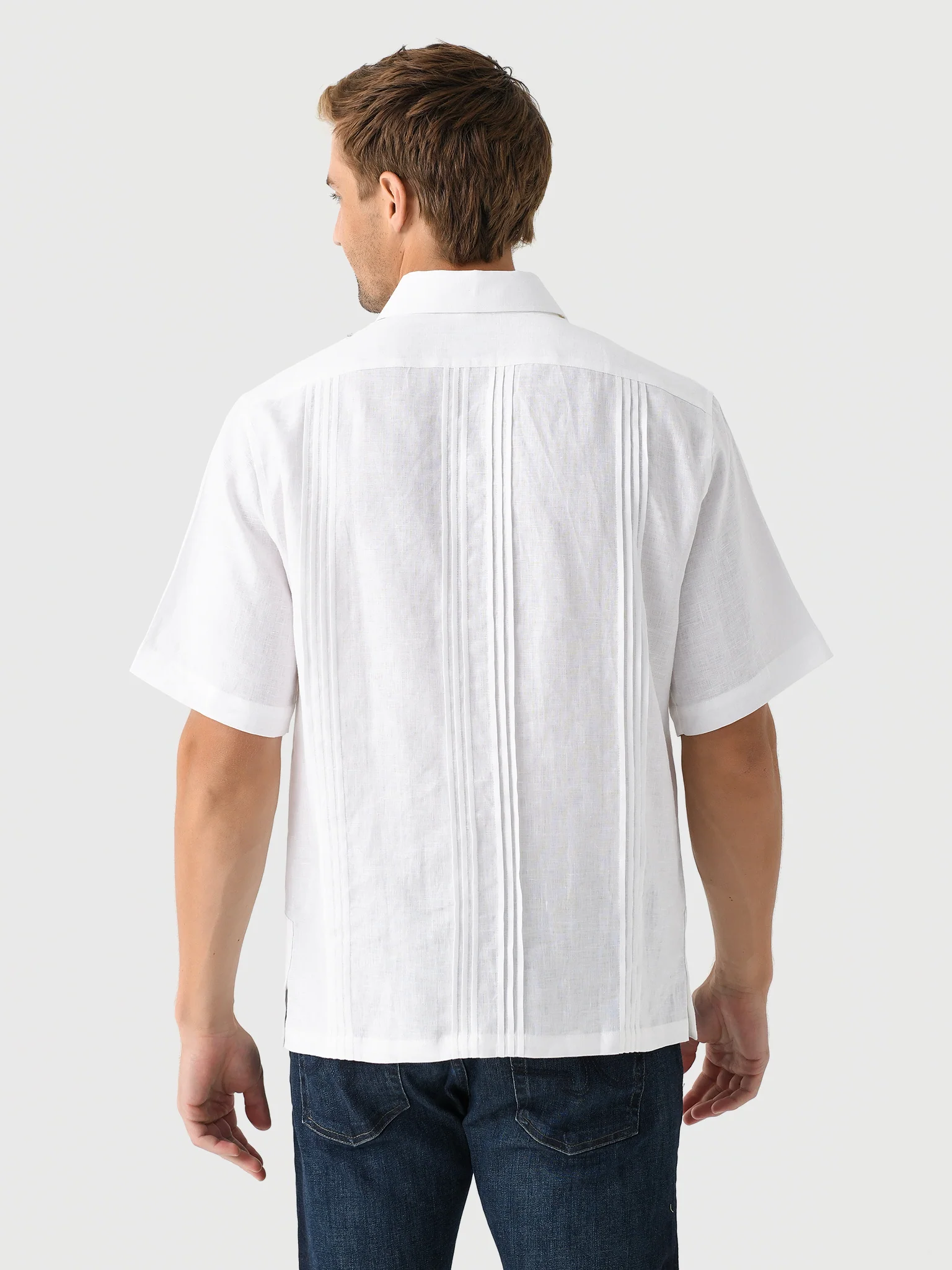 Centuria Men's Short Sleeve Greek Key Guayabera Shirt - Image 3