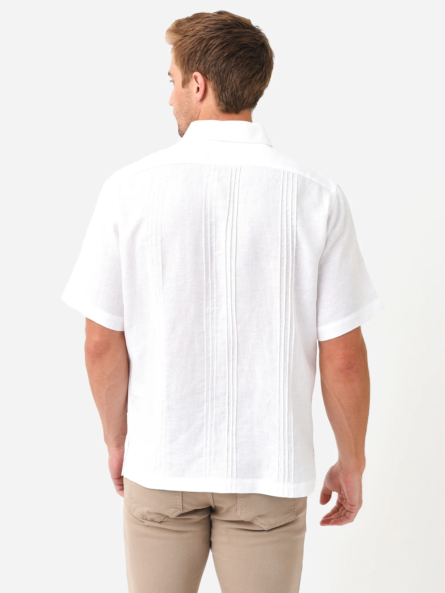 Centuria Men's Short Sleeve Greek Key Guayabera Shirt - Image 9