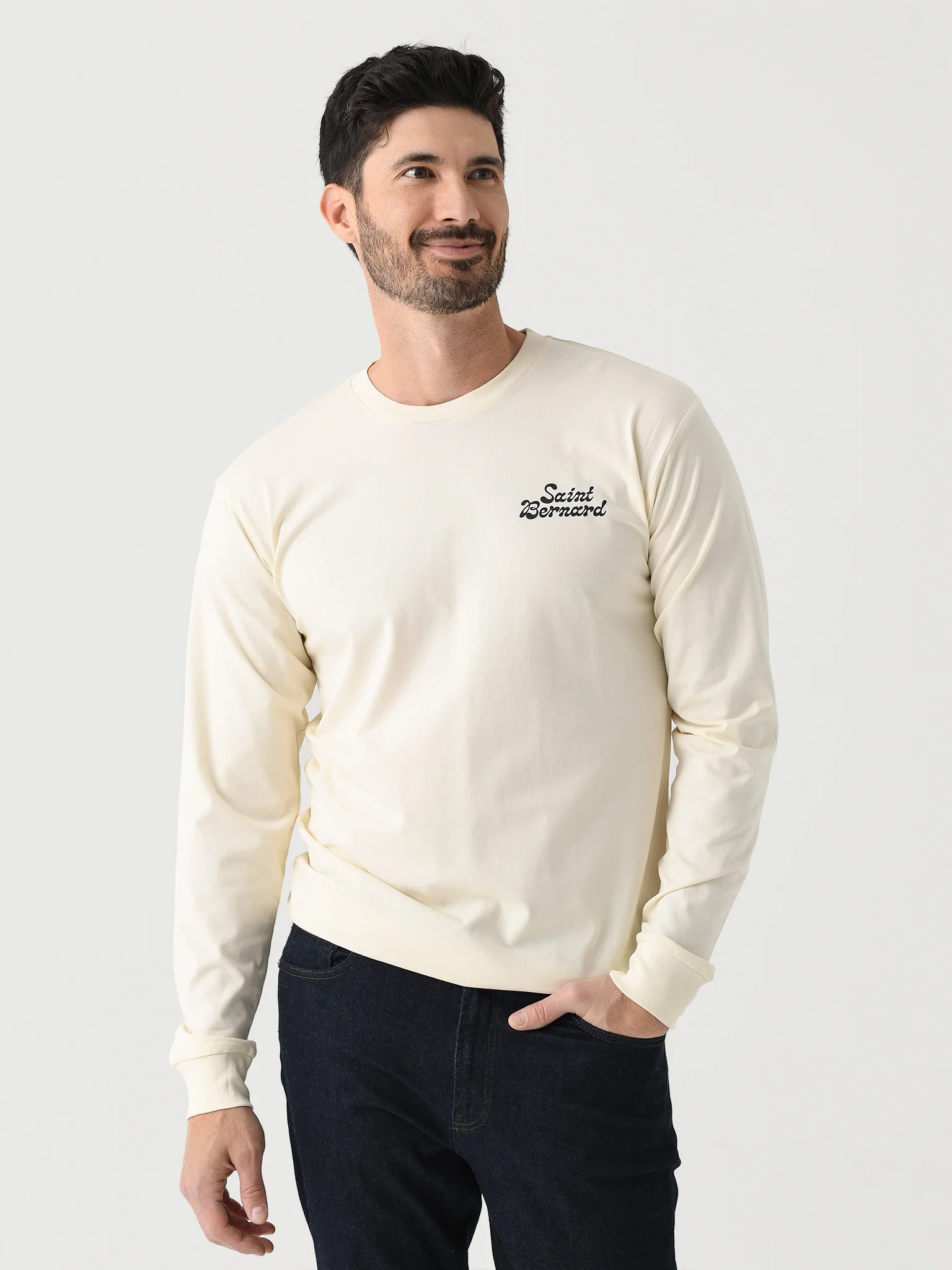 Saint Bernard Men's Wordmark Long Sleeve Tee