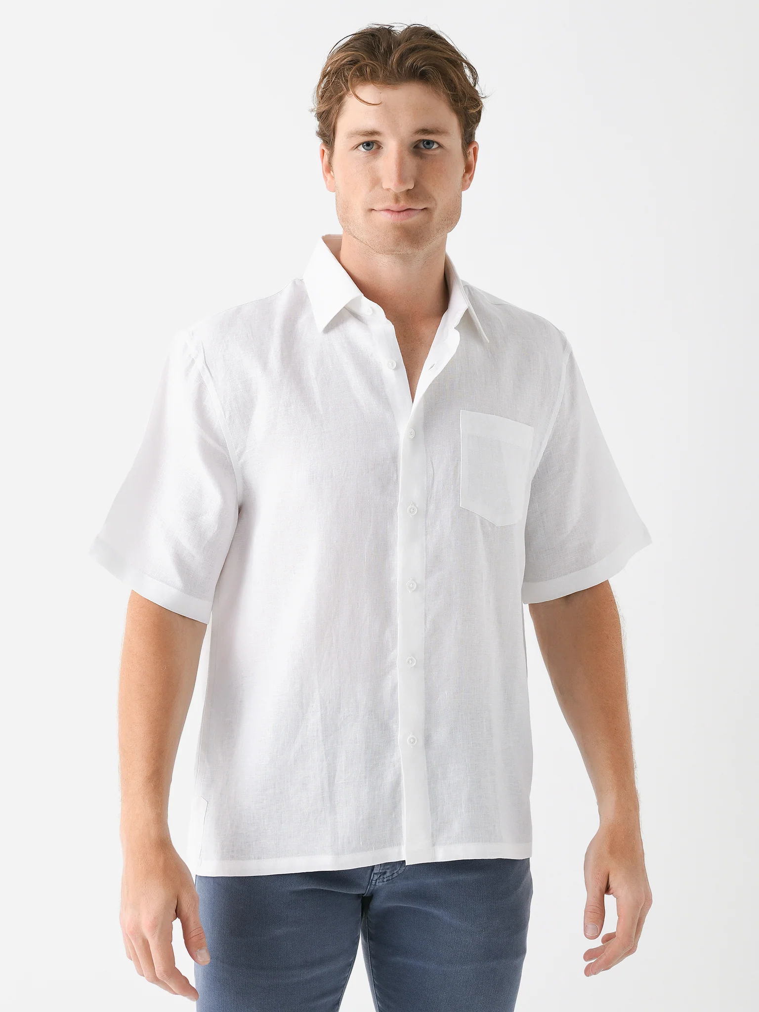 Centuria Men's Short Sleeve Camp Linen Shirt - Image 11
