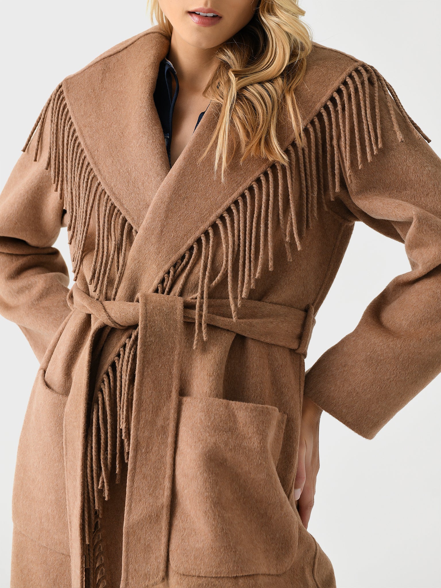 Simkhai Women's Carrie Fringe Robe Coat - Image 8