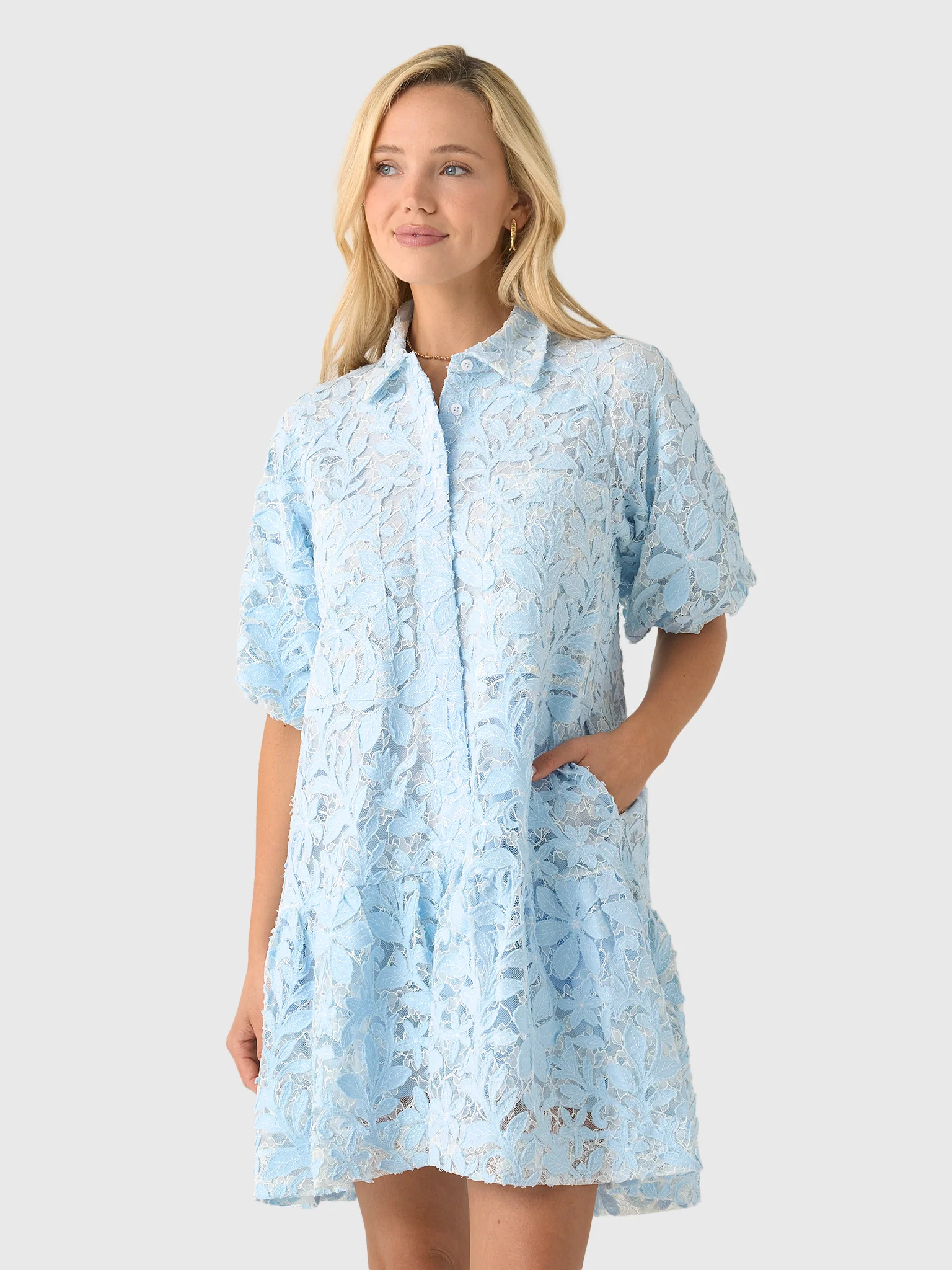 Simkhai Women's Crissy Cotton Lace Mini Dress