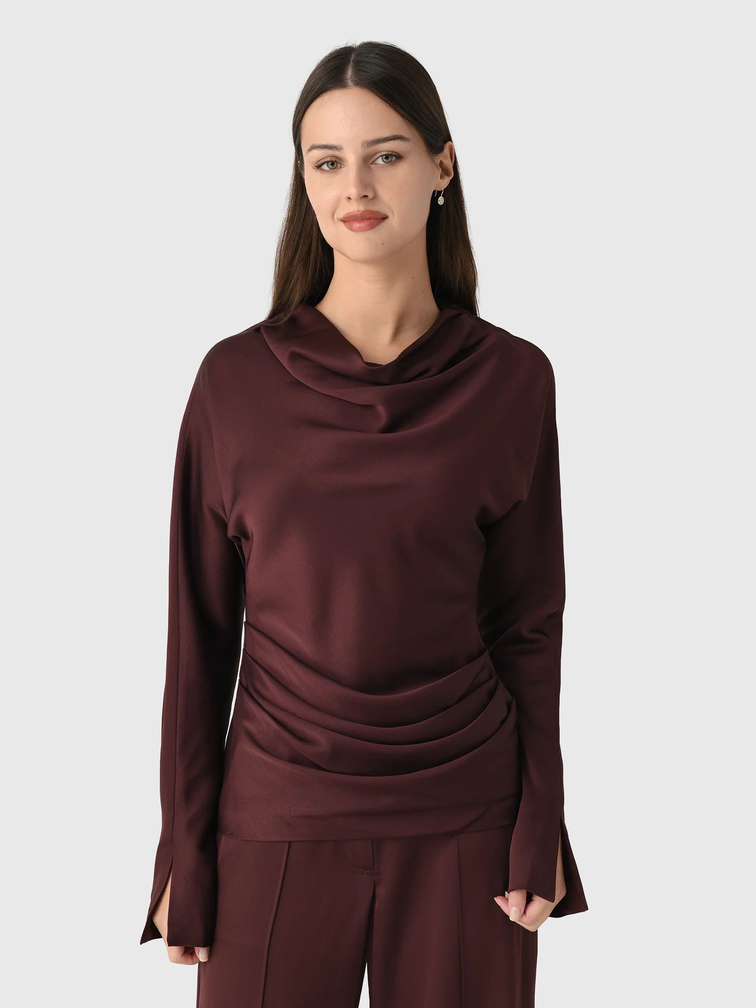 Simkhai Women's Victoria Draped Satin Top