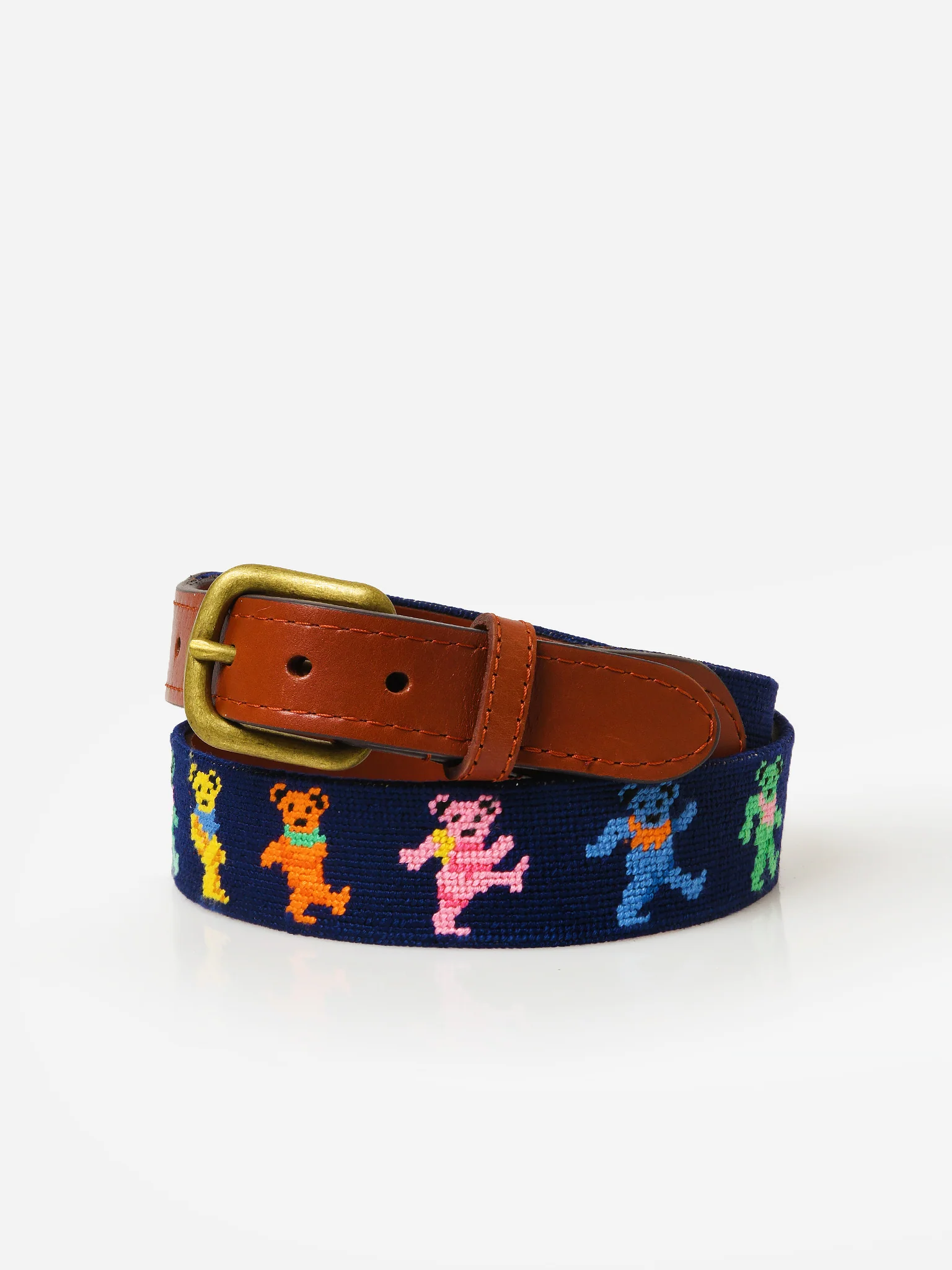 Smathers & Branson Men's Dancing Bears Needlepoint Belt - Image 5