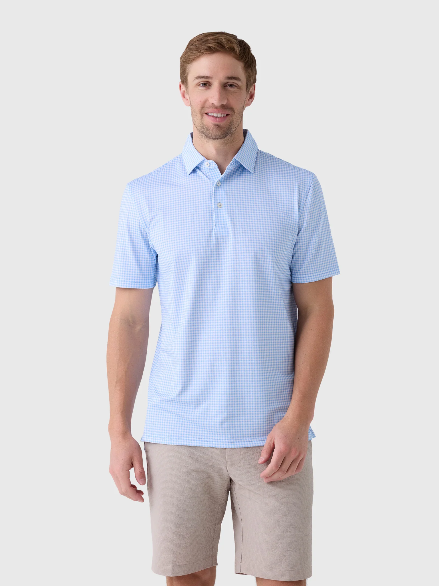 Southern Tide Men's Driver Island View Gingham Printed Polo