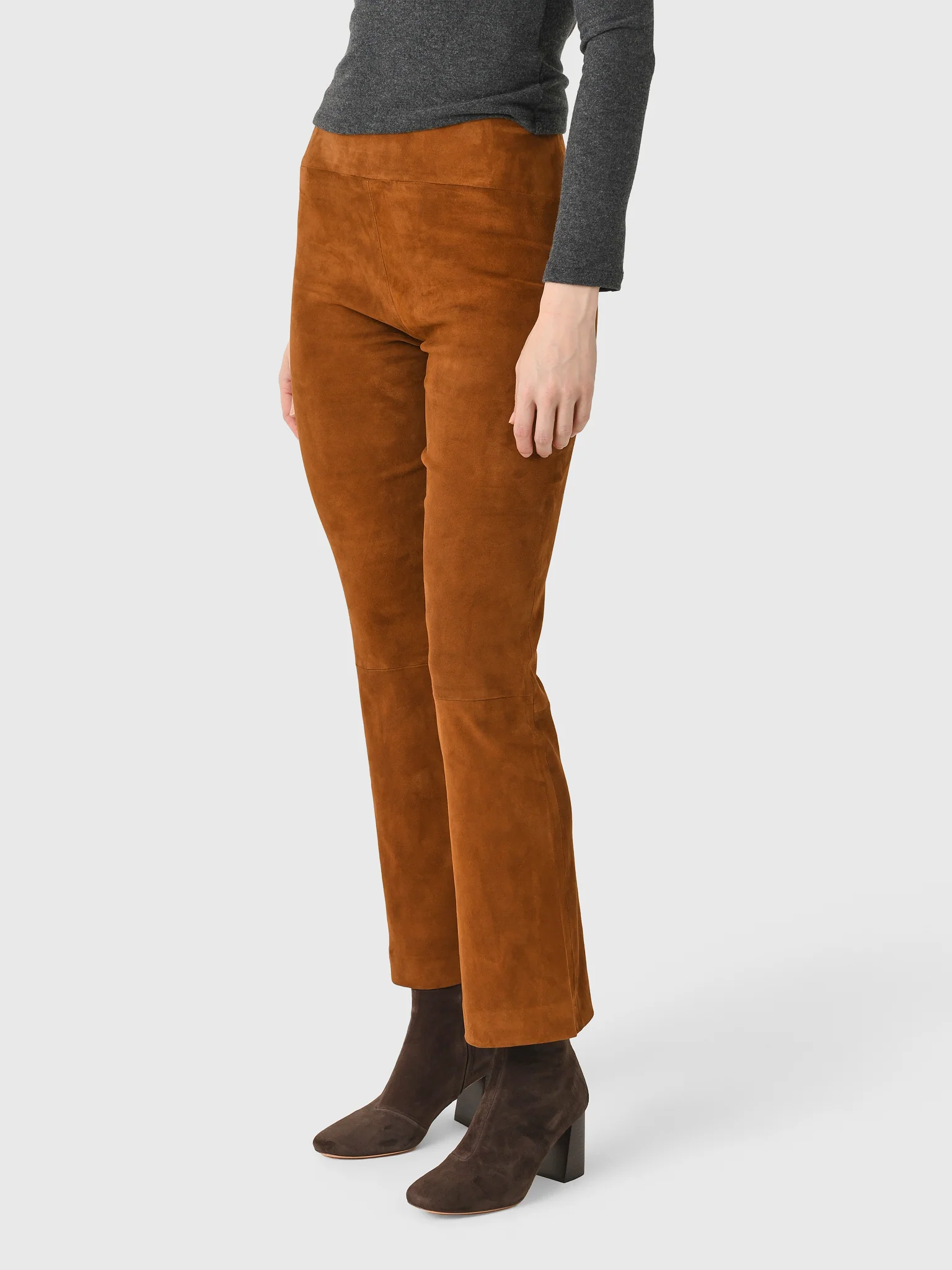 SPRWMN Women's Suede Ankle Flare Legging - Image 3