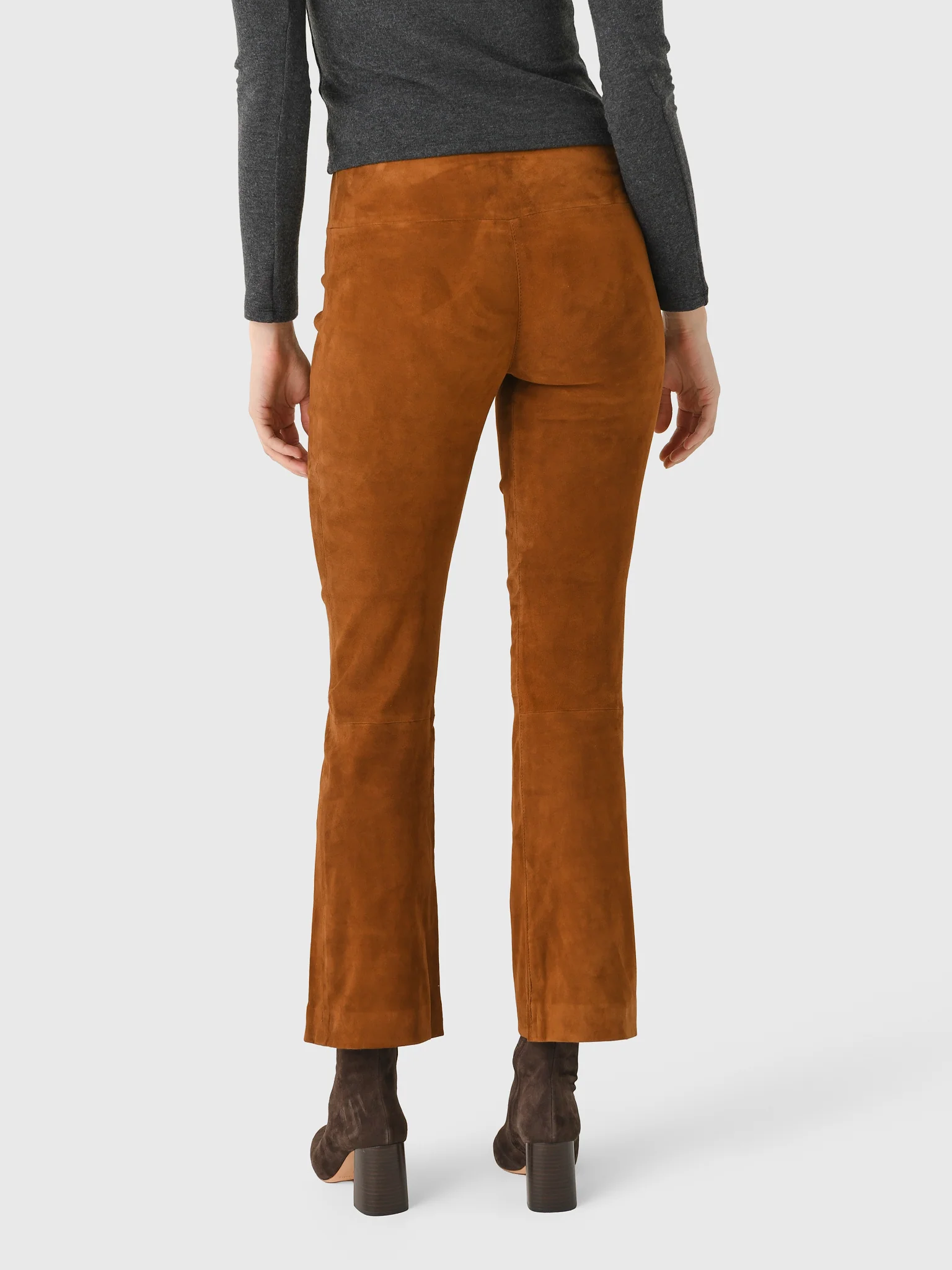 SPRWMN Women's Suede Ankle Flare Legging - Image 4
