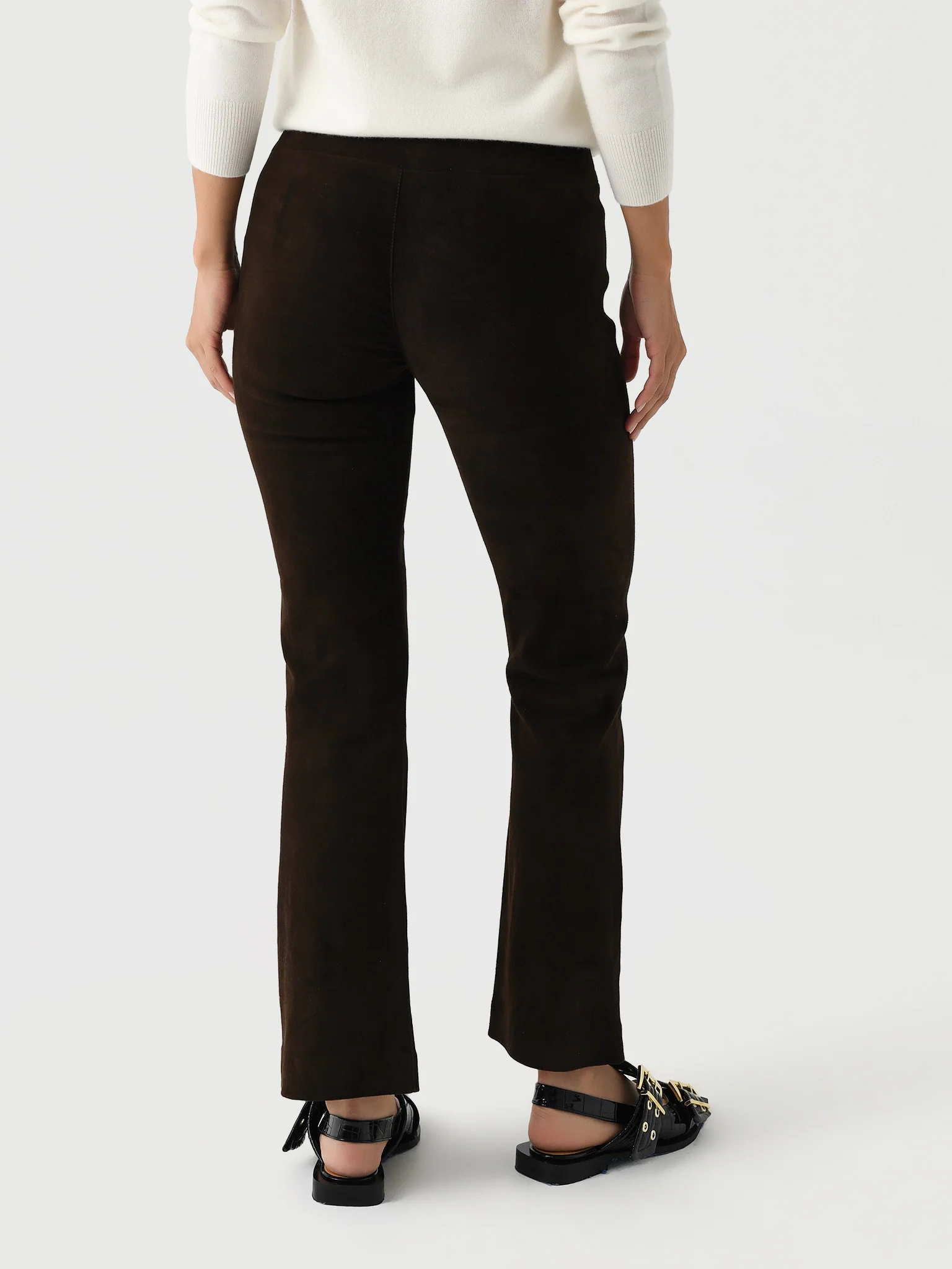 SPRWMN Women's Suede Ankle Flare Legging - Image 8