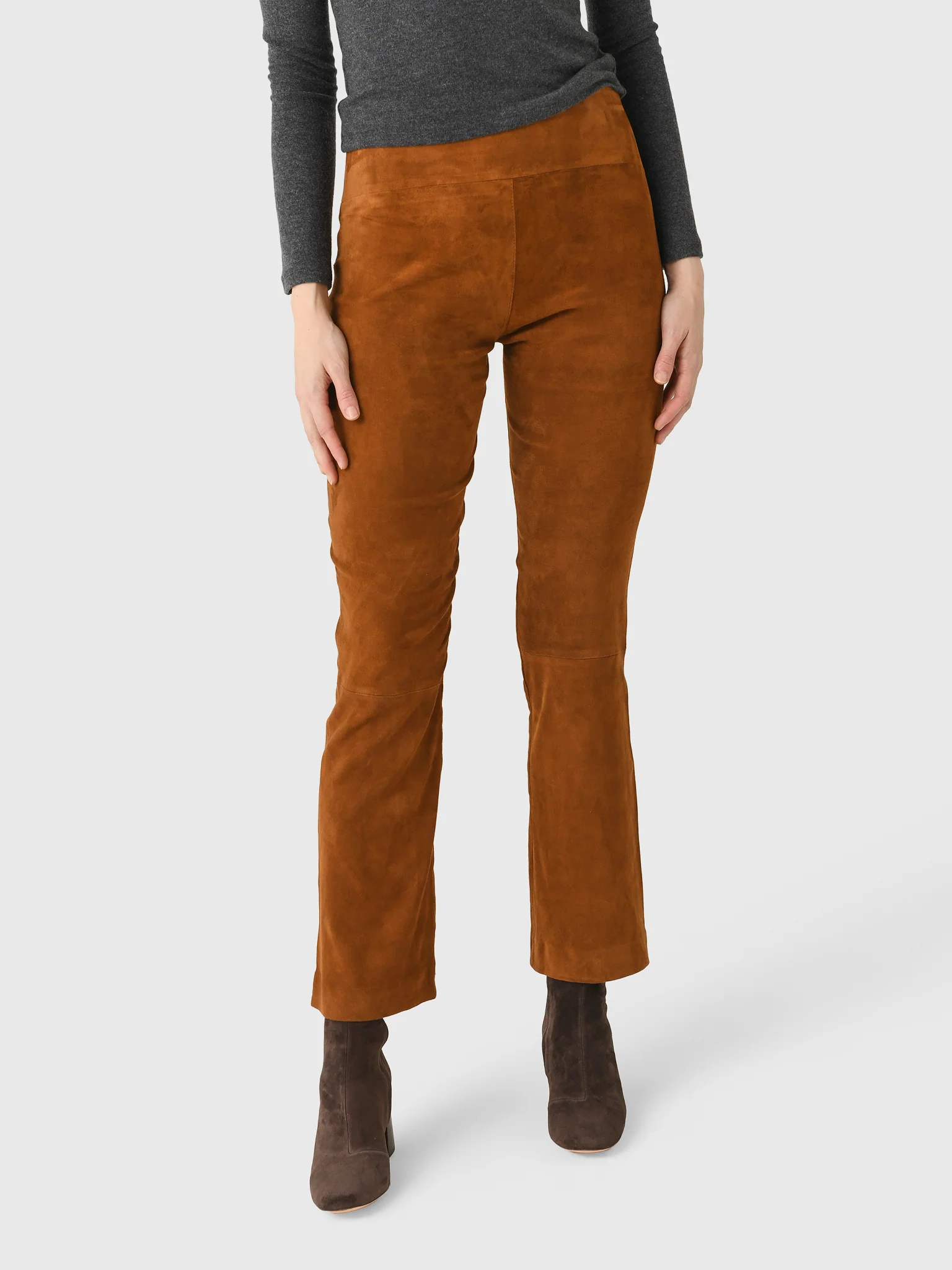 SPRWMN Women's Suede Ankle Flare Legging - Image 9