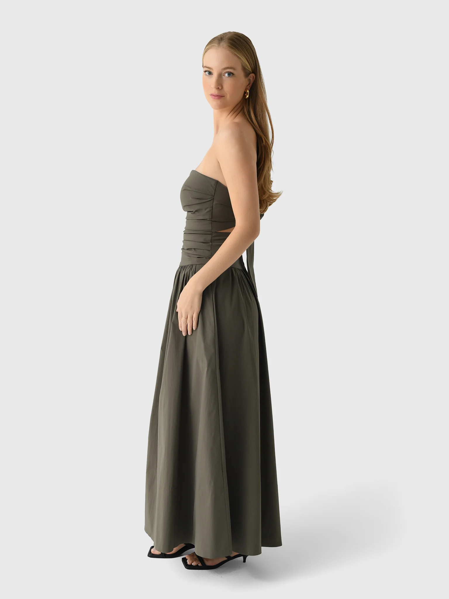 St. Agni Women's Gathered Strapless Tie Back Dress - Image 2
