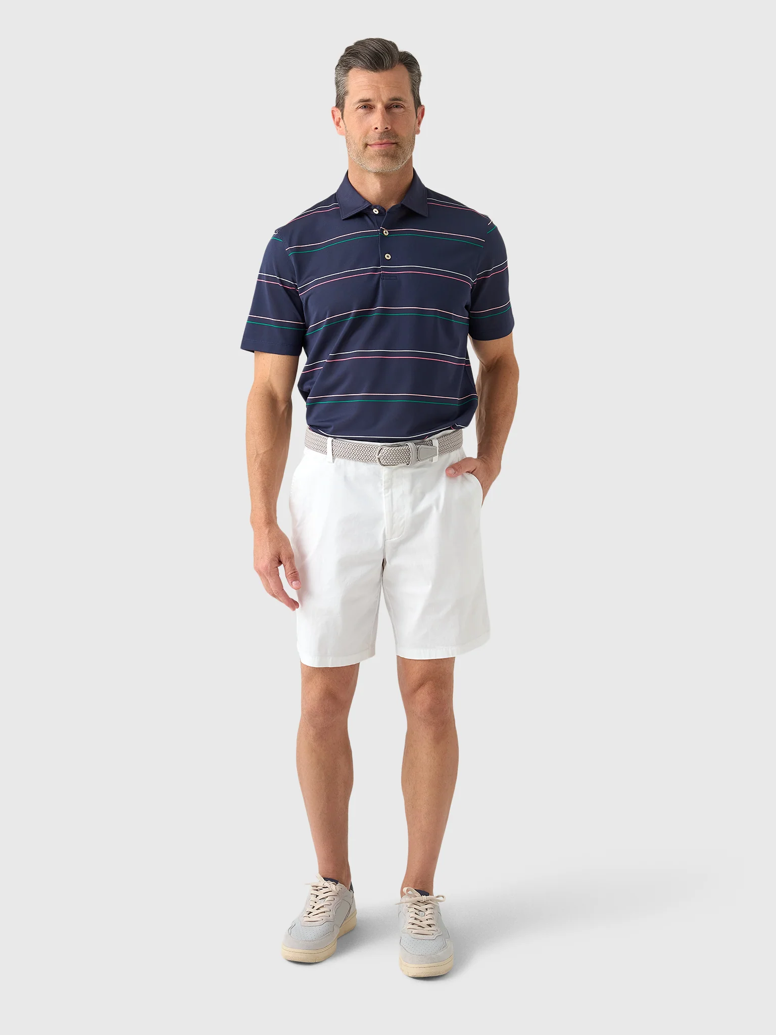 Sun Day Red Men's Heritage Jupiter Stripe Polo - Image 2