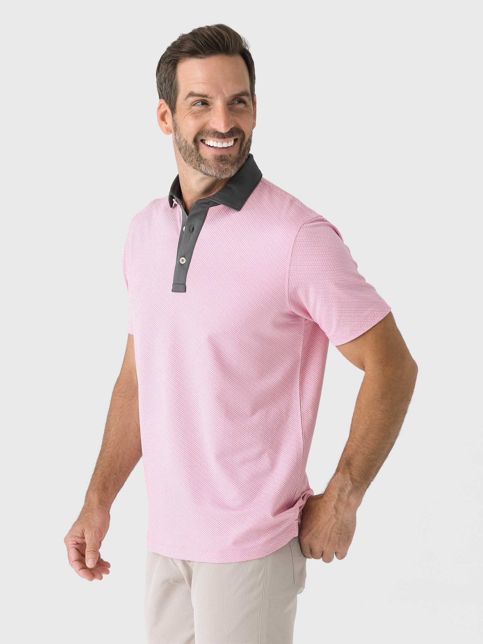 Sun Day Red Men's Refined Ax Thrower Polo - Image 3